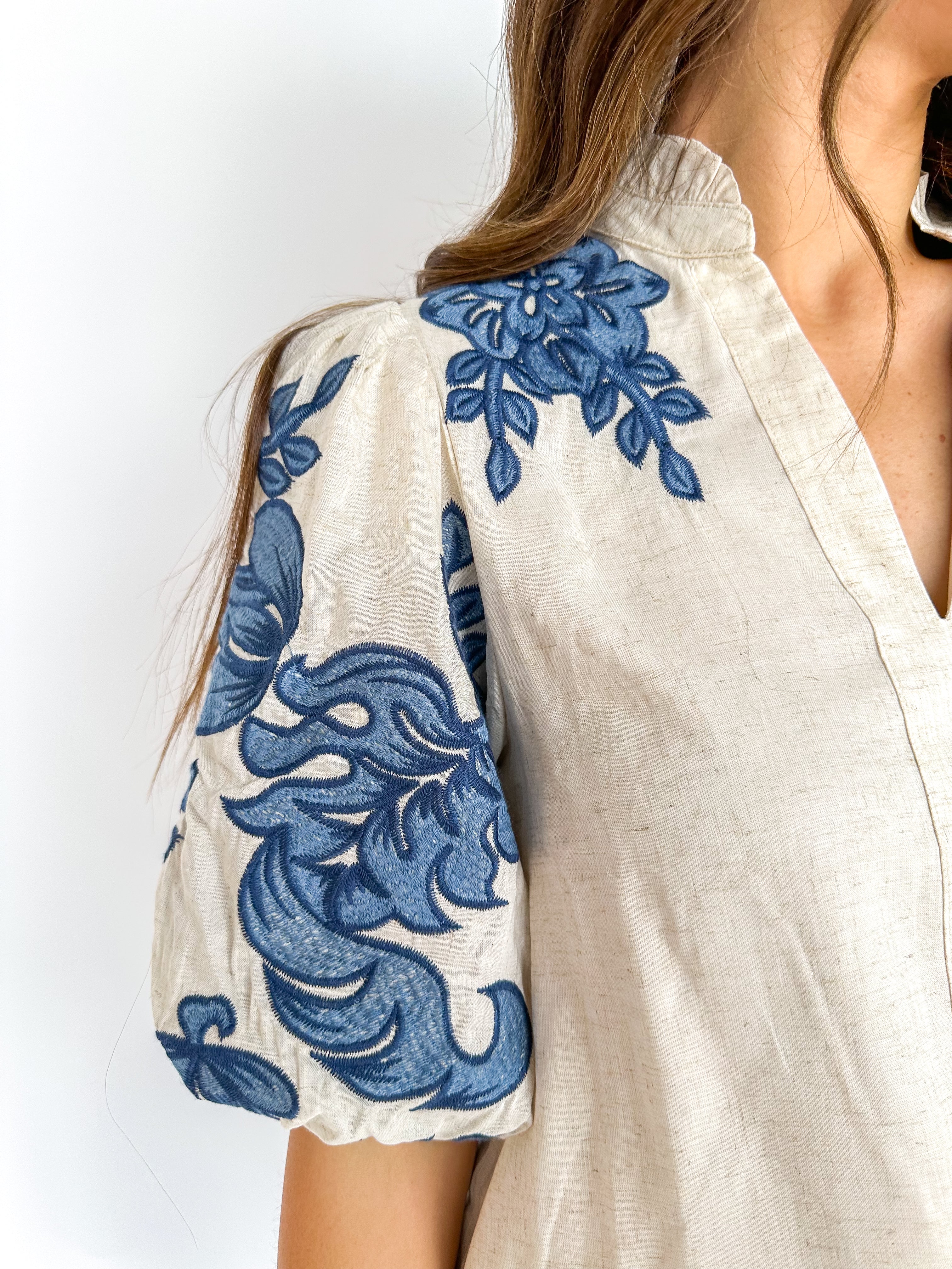 Lilian Petals Cream Embroidered Top