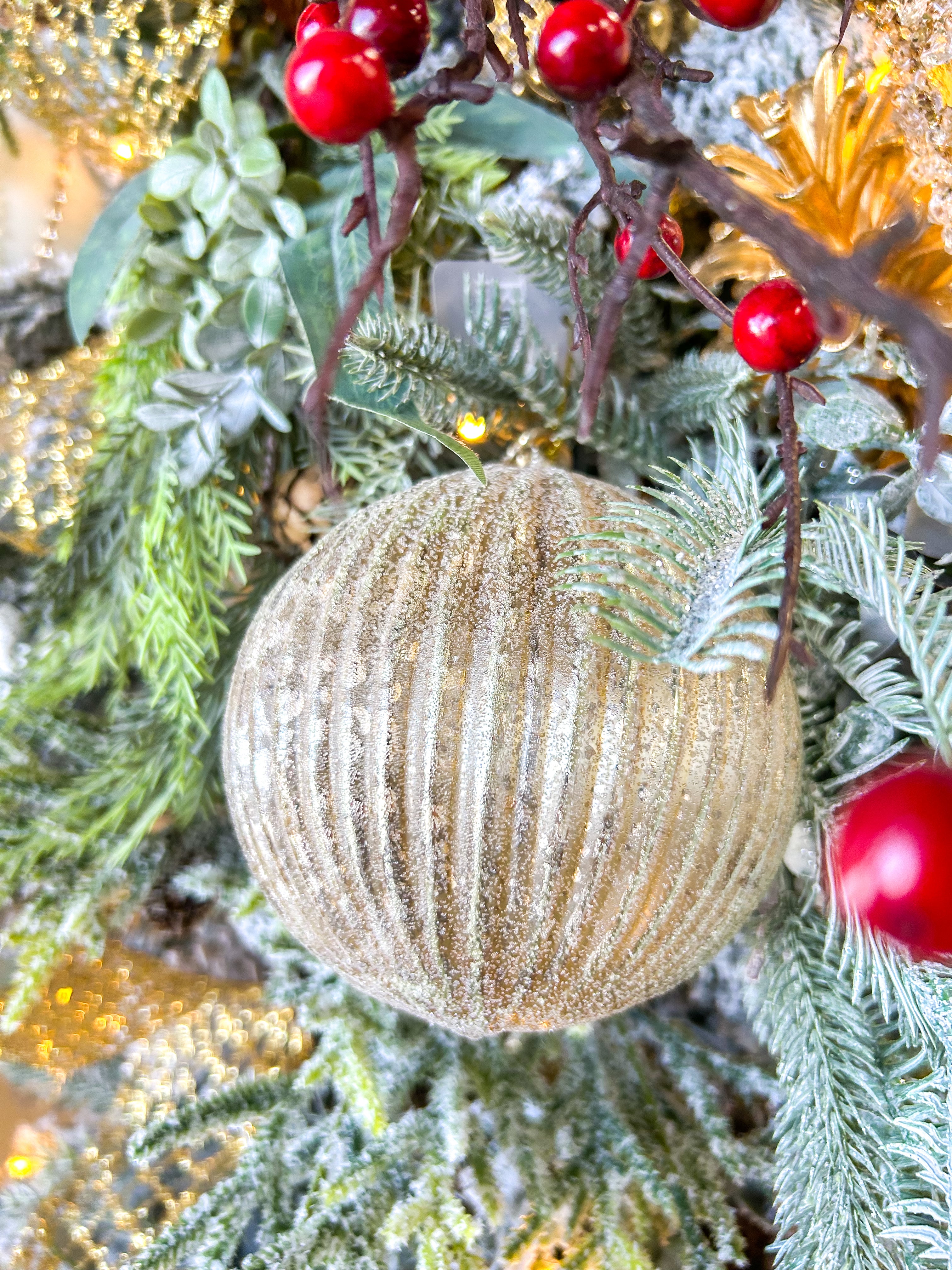 5'' Mercury Ribbed Ball Ornament