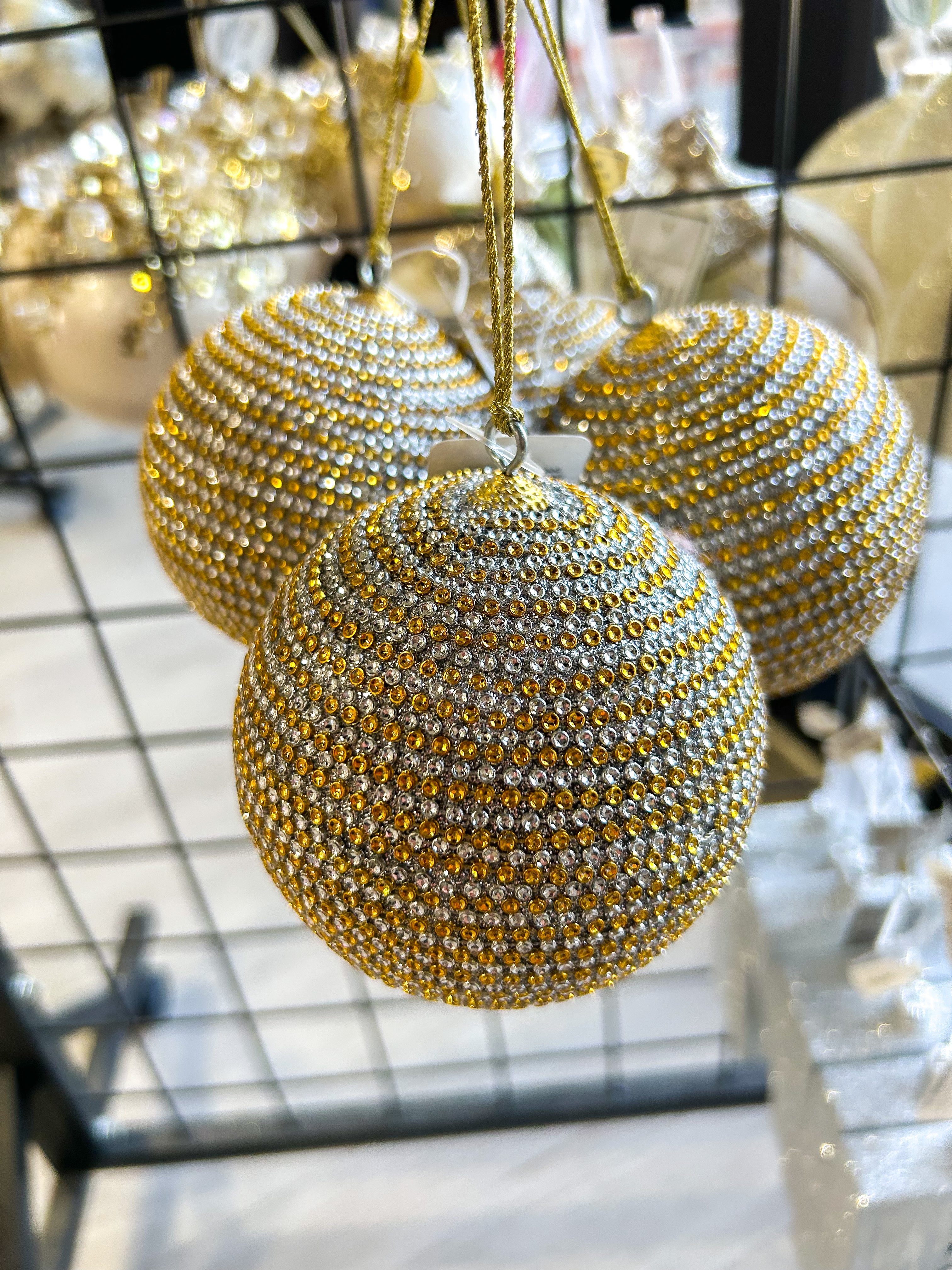 3.75'' Gold Rhinestone Ornament