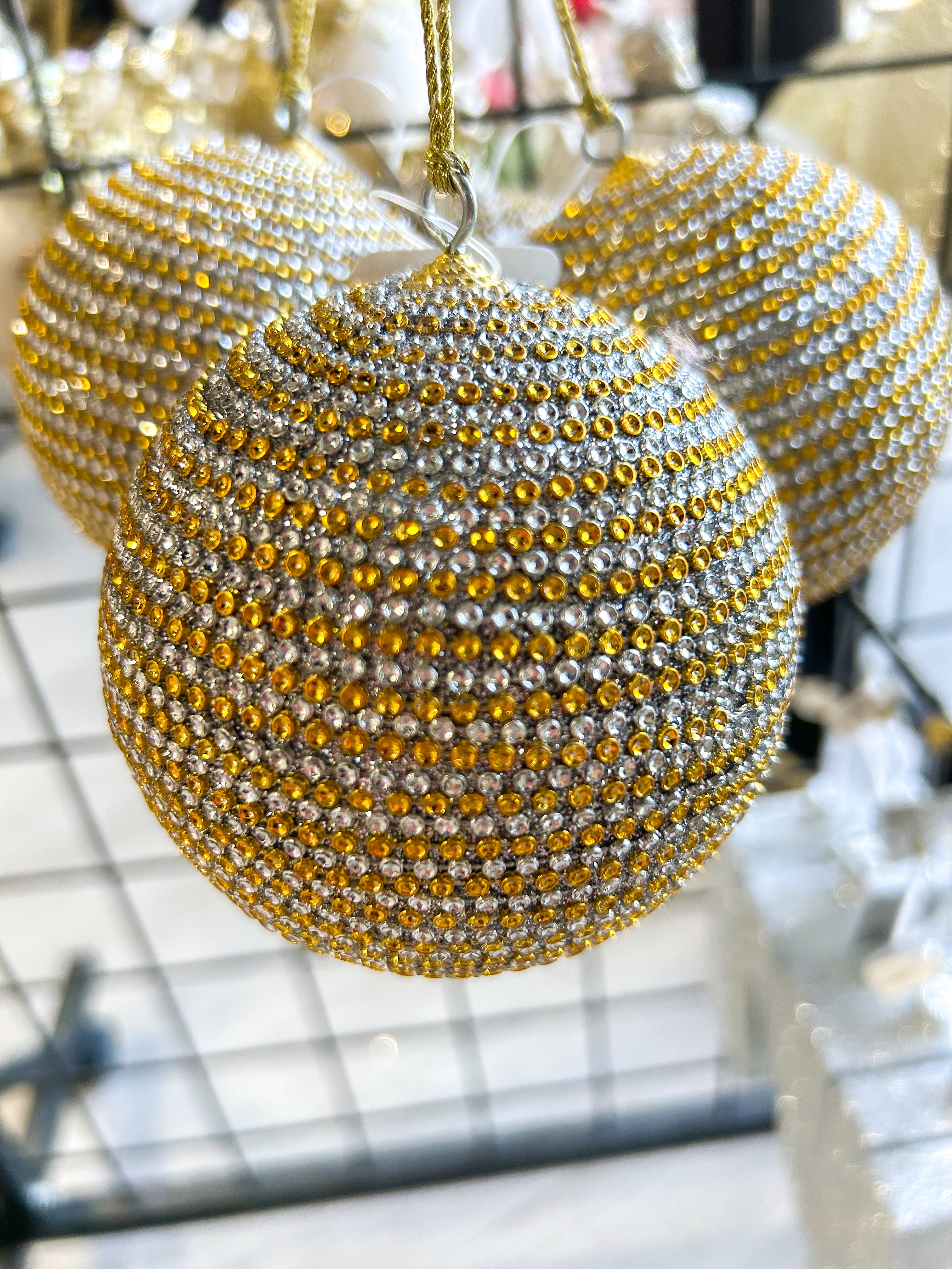 3.75'' Gold Rhinestone Ornament