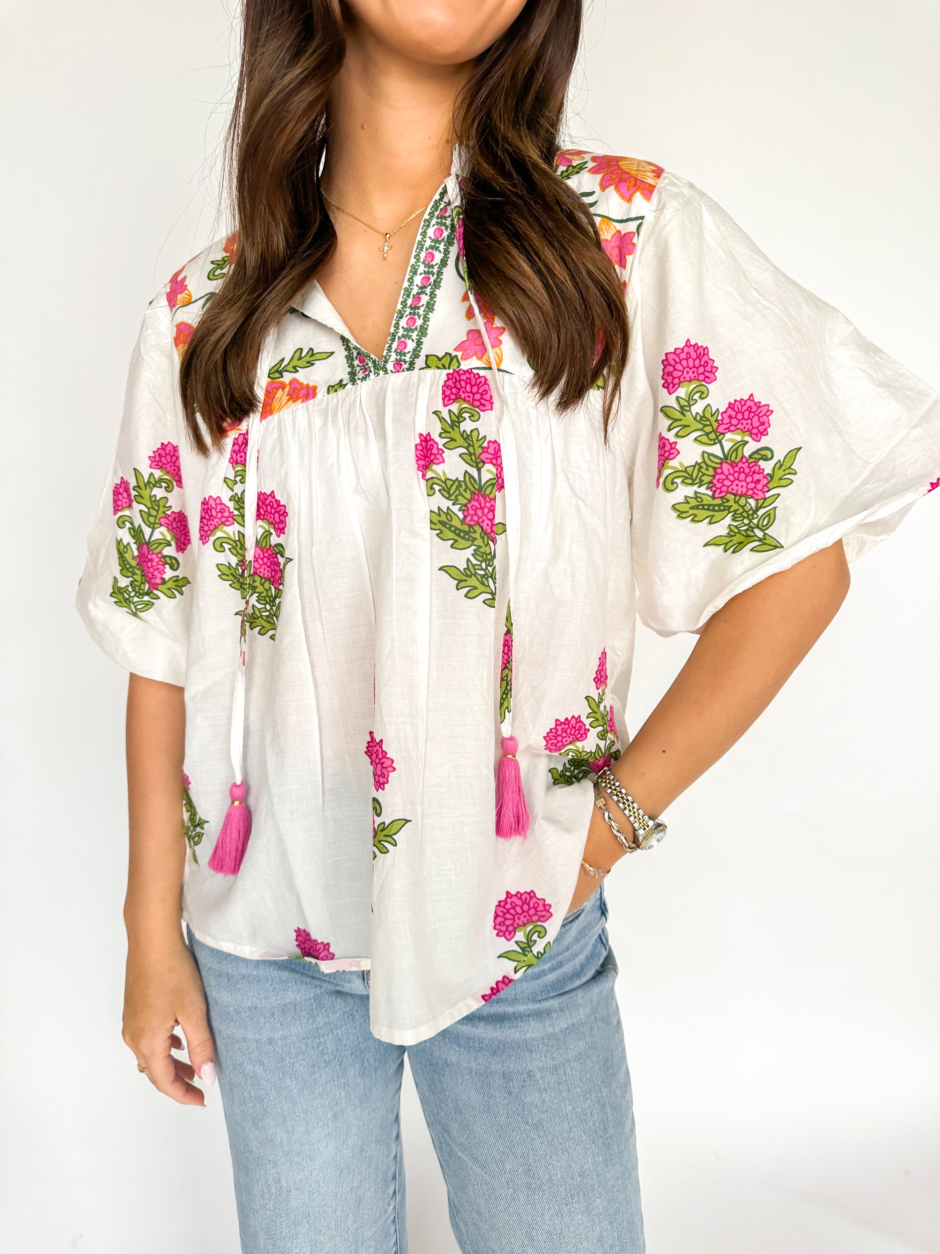 Rising Petals Floral Blouse