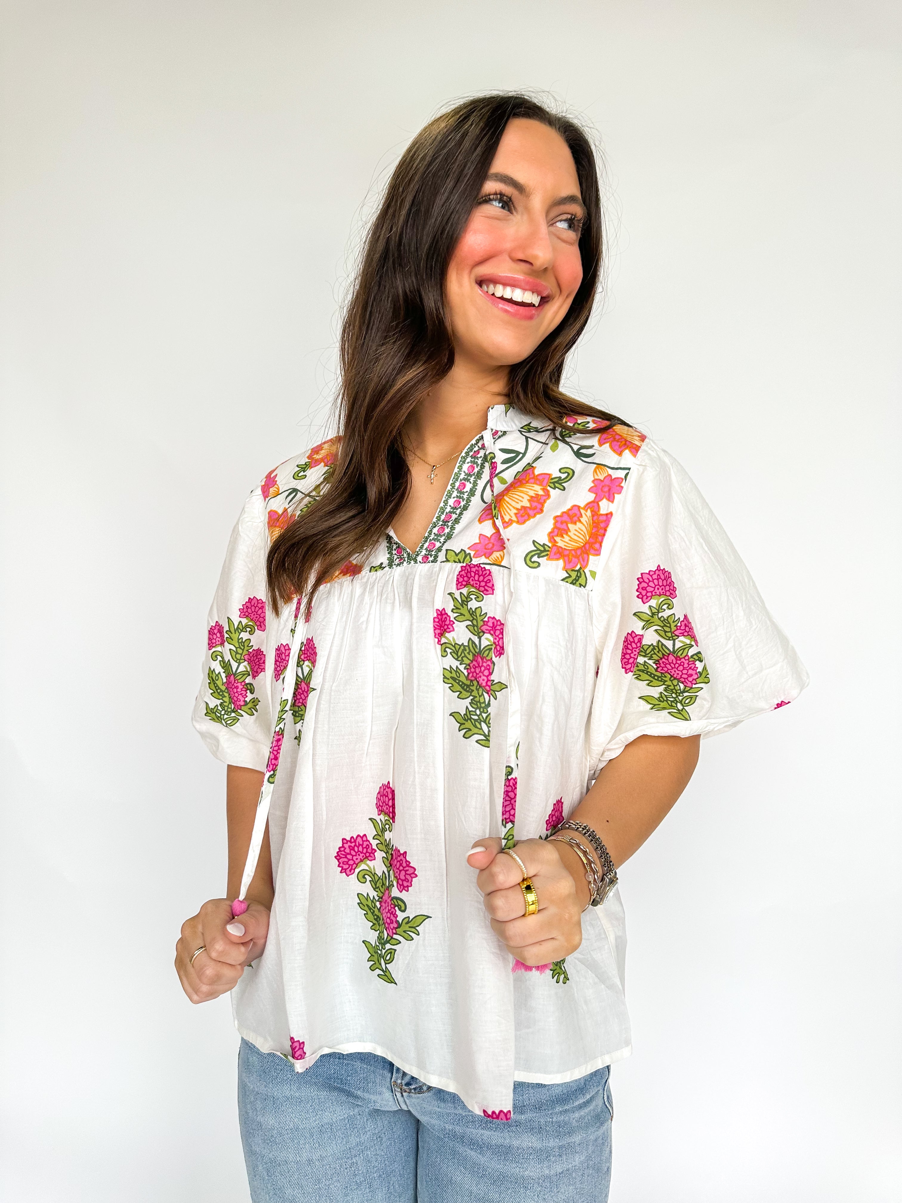 Rising Petals Floral Blouse