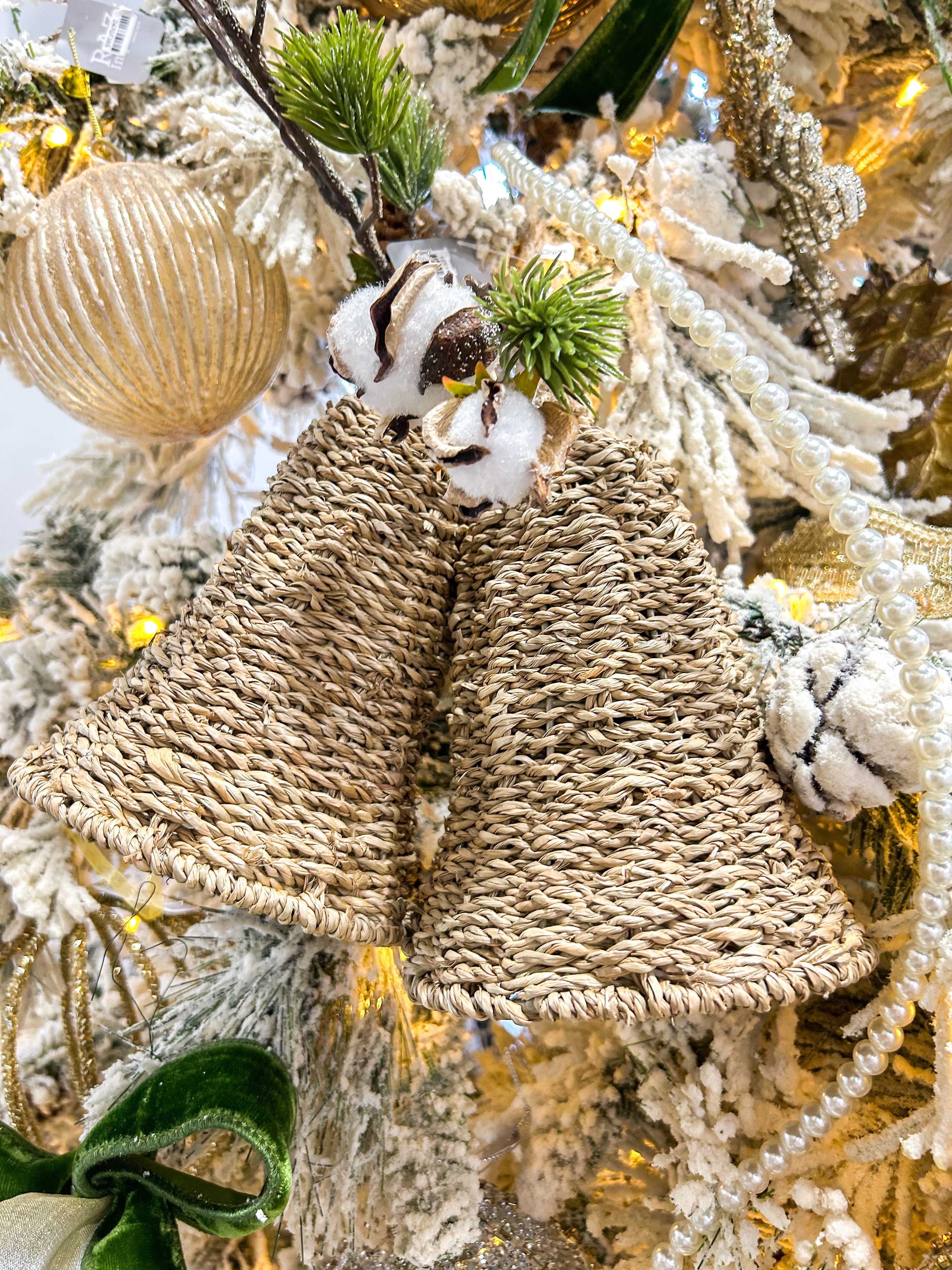 Natural Woven Bell Ornament