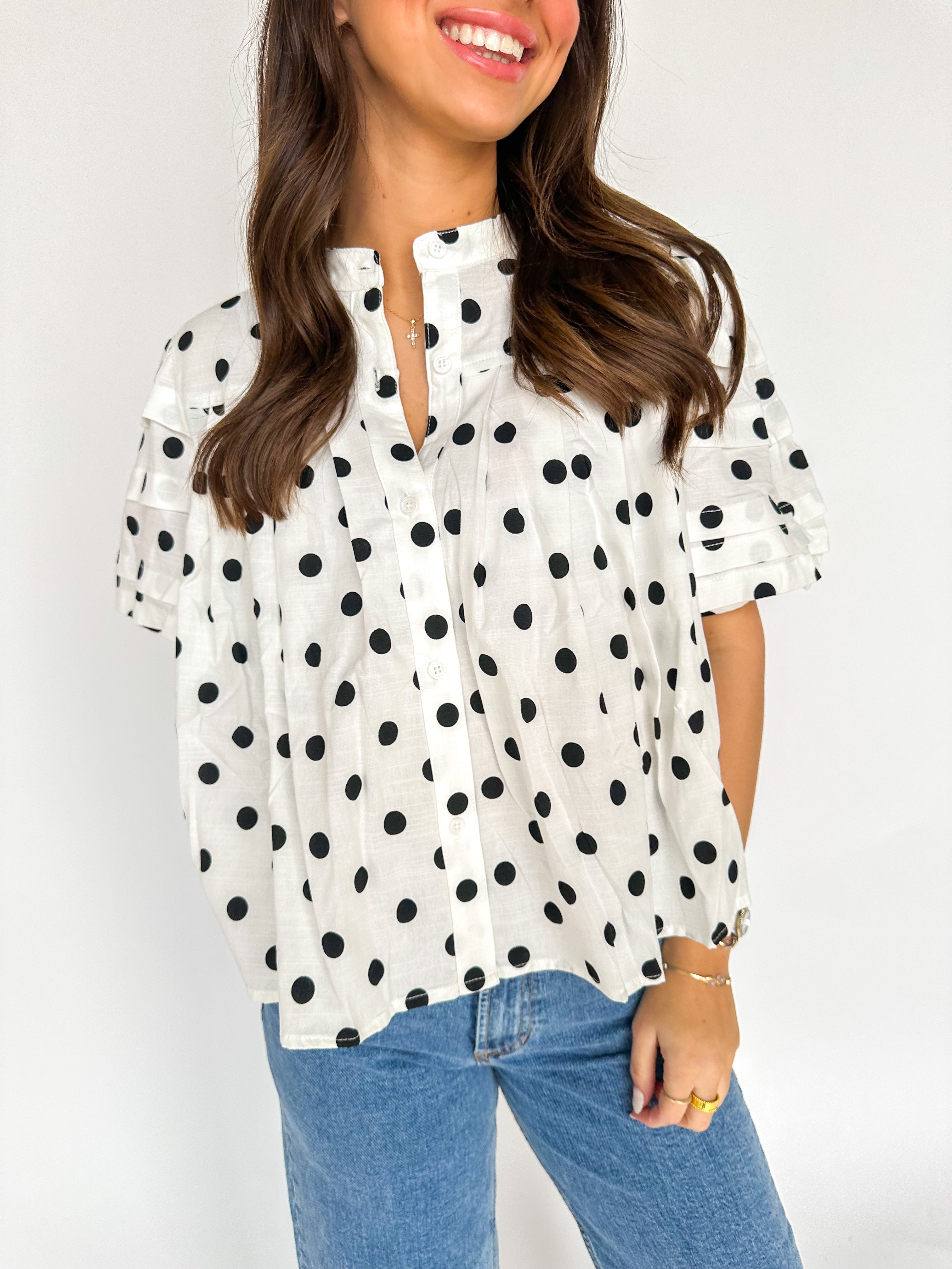 See The Fun Polka Dot Blouse