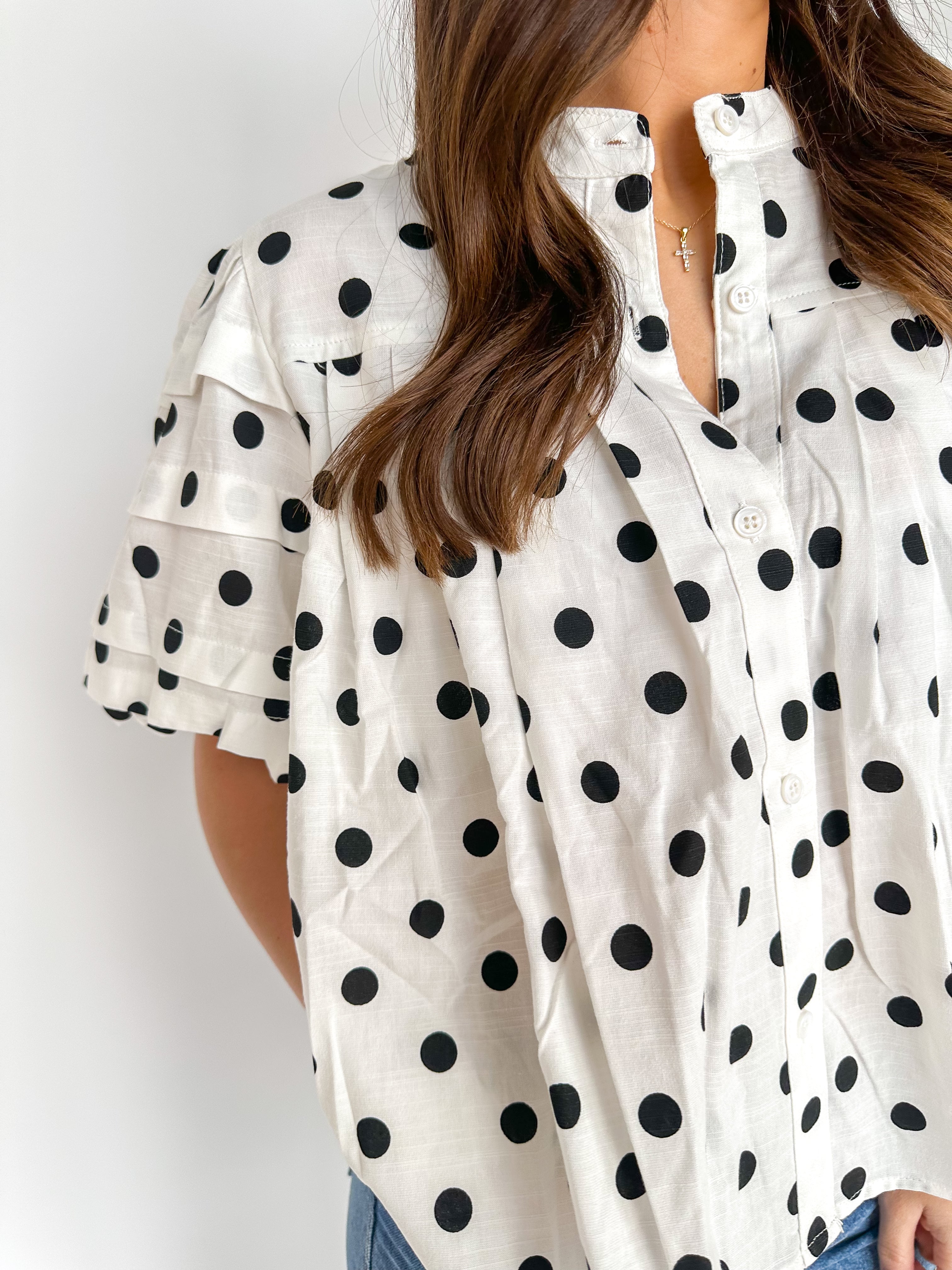 See The Fun Polka Dot Blouse