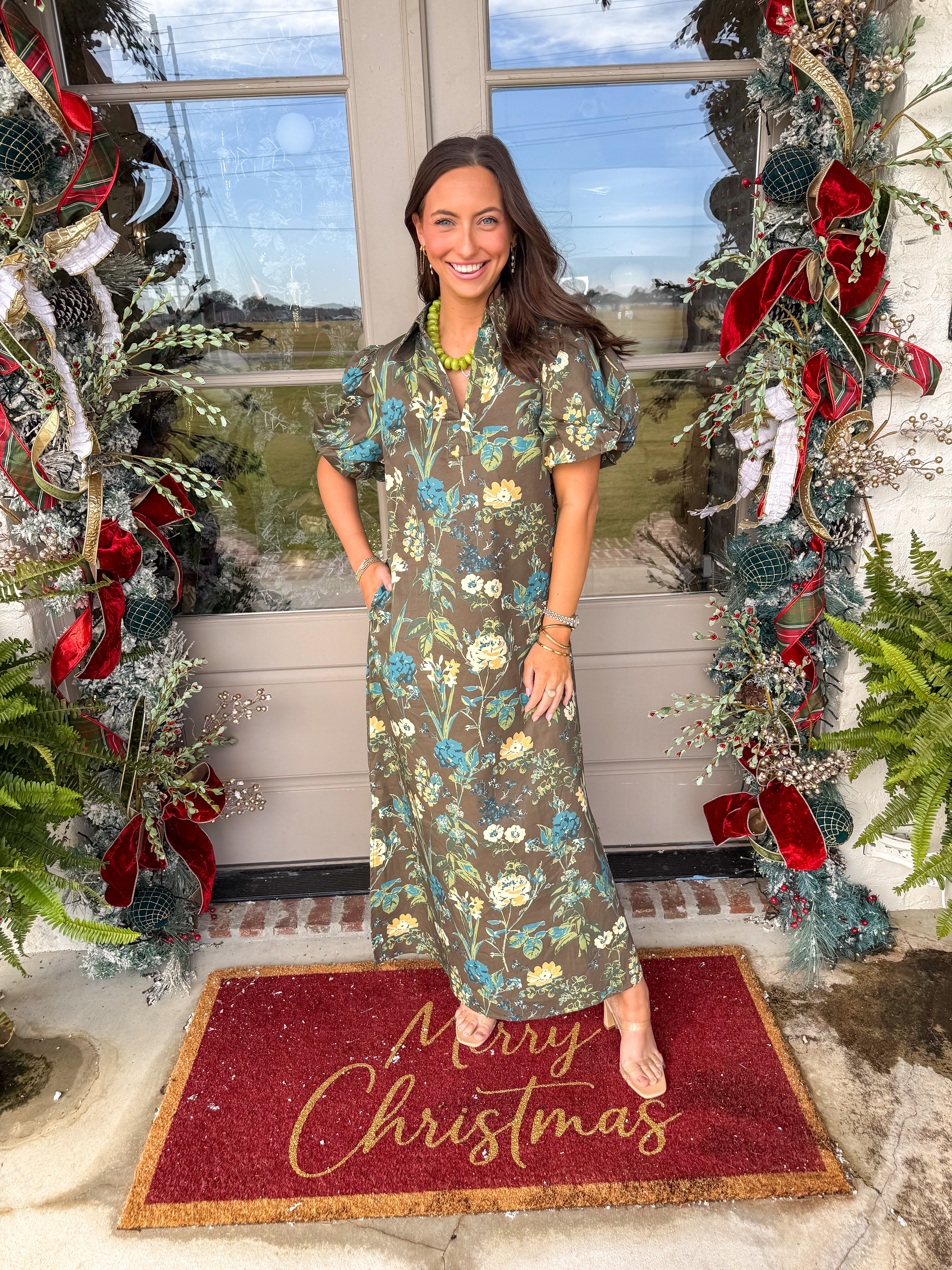 Autumn Bloom Midi Dress