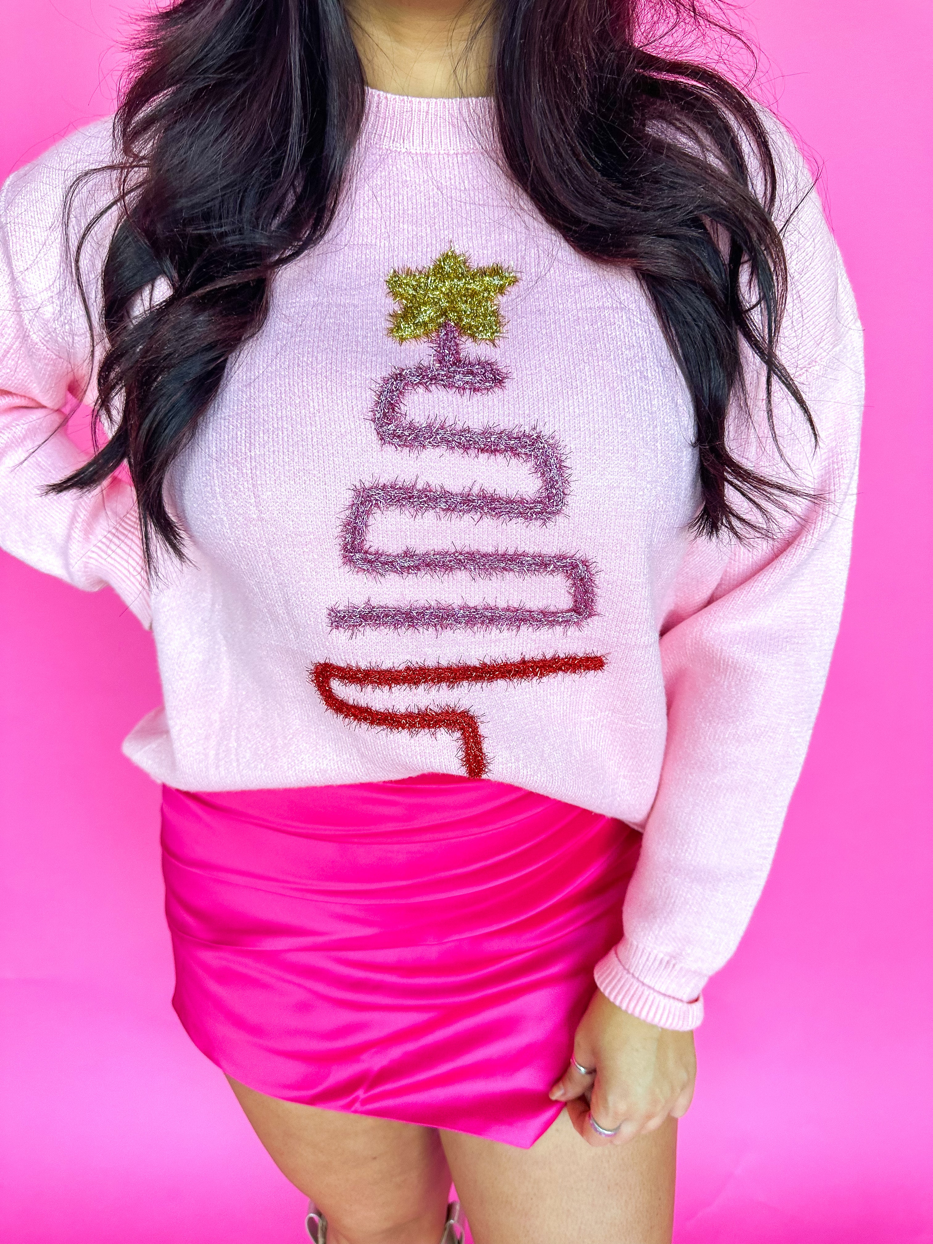 Sparky Christmas Tree Patch Sweater