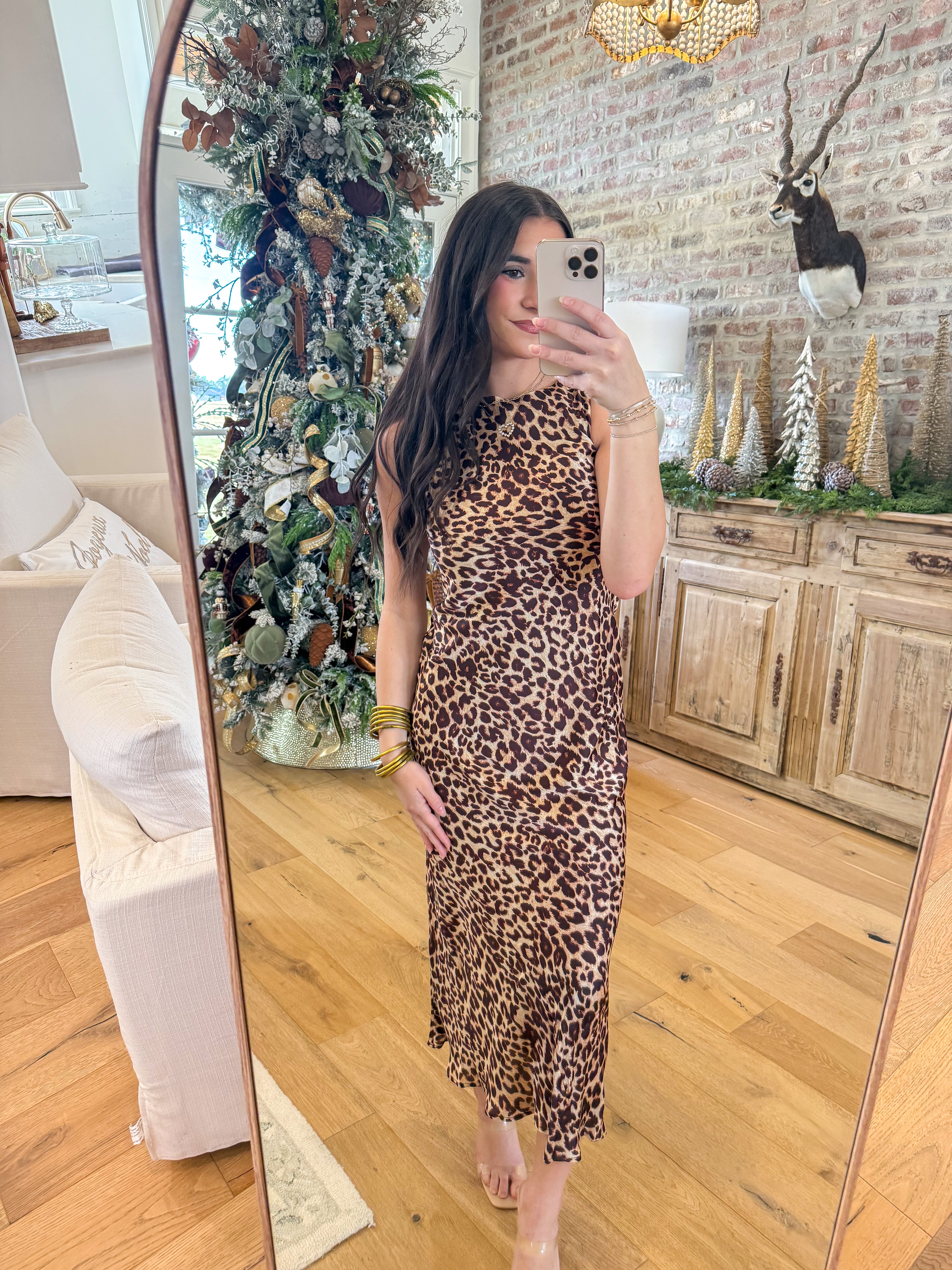 Alaia Leopard Flare Maxi Dress