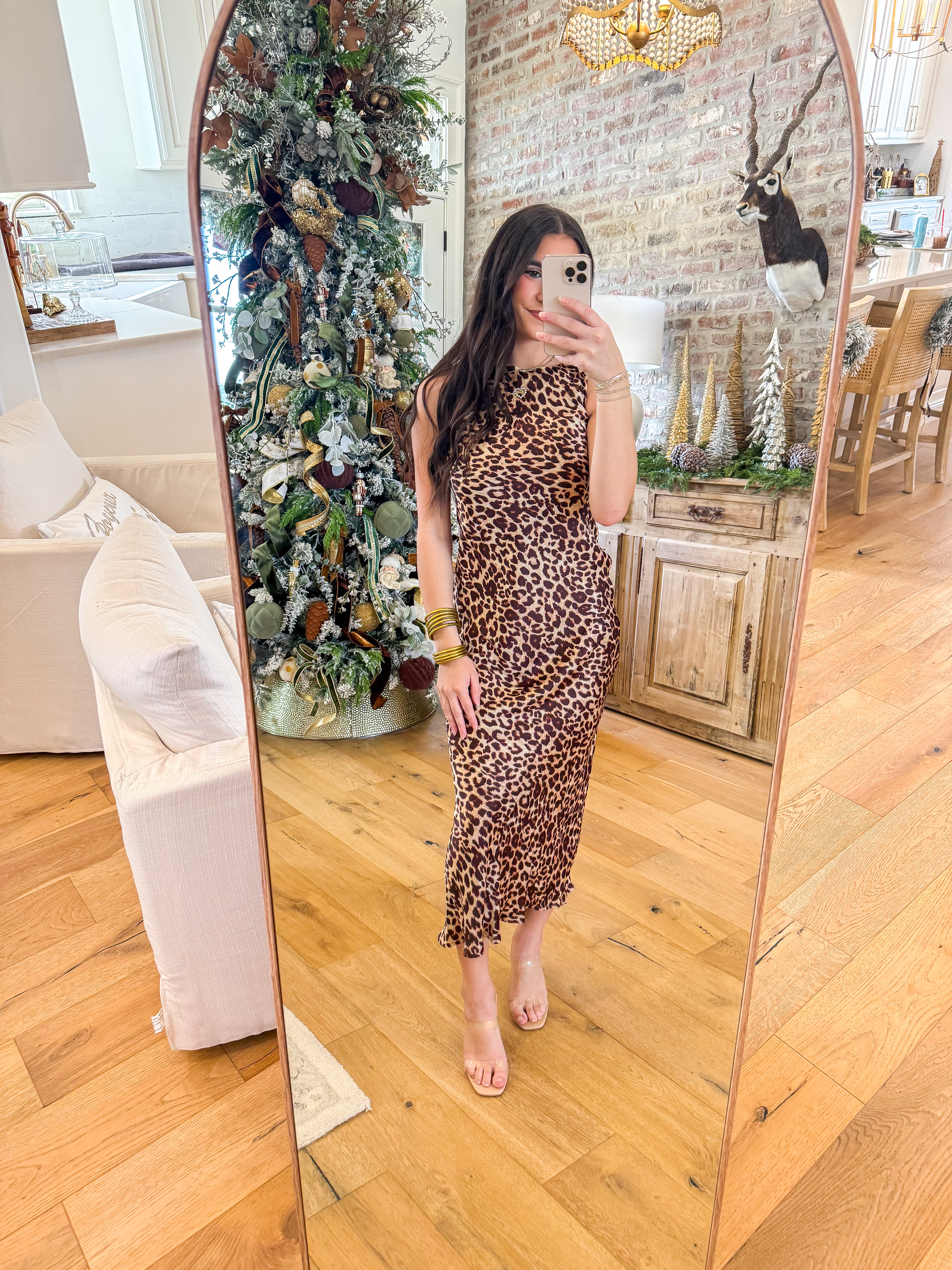 Alaia Leopard Flare Maxi Dress