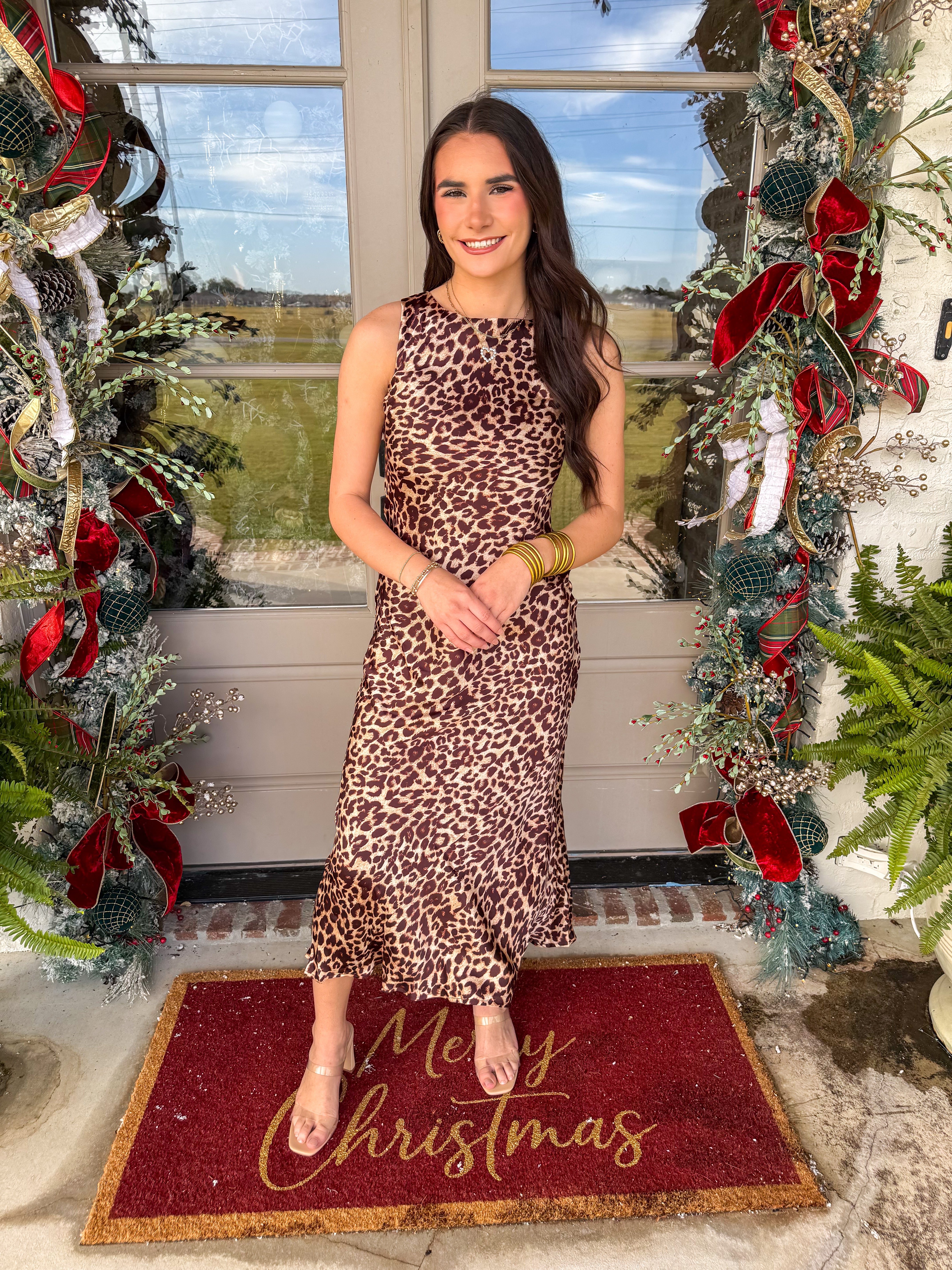 Alaia Leopard Flare Maxi Dress