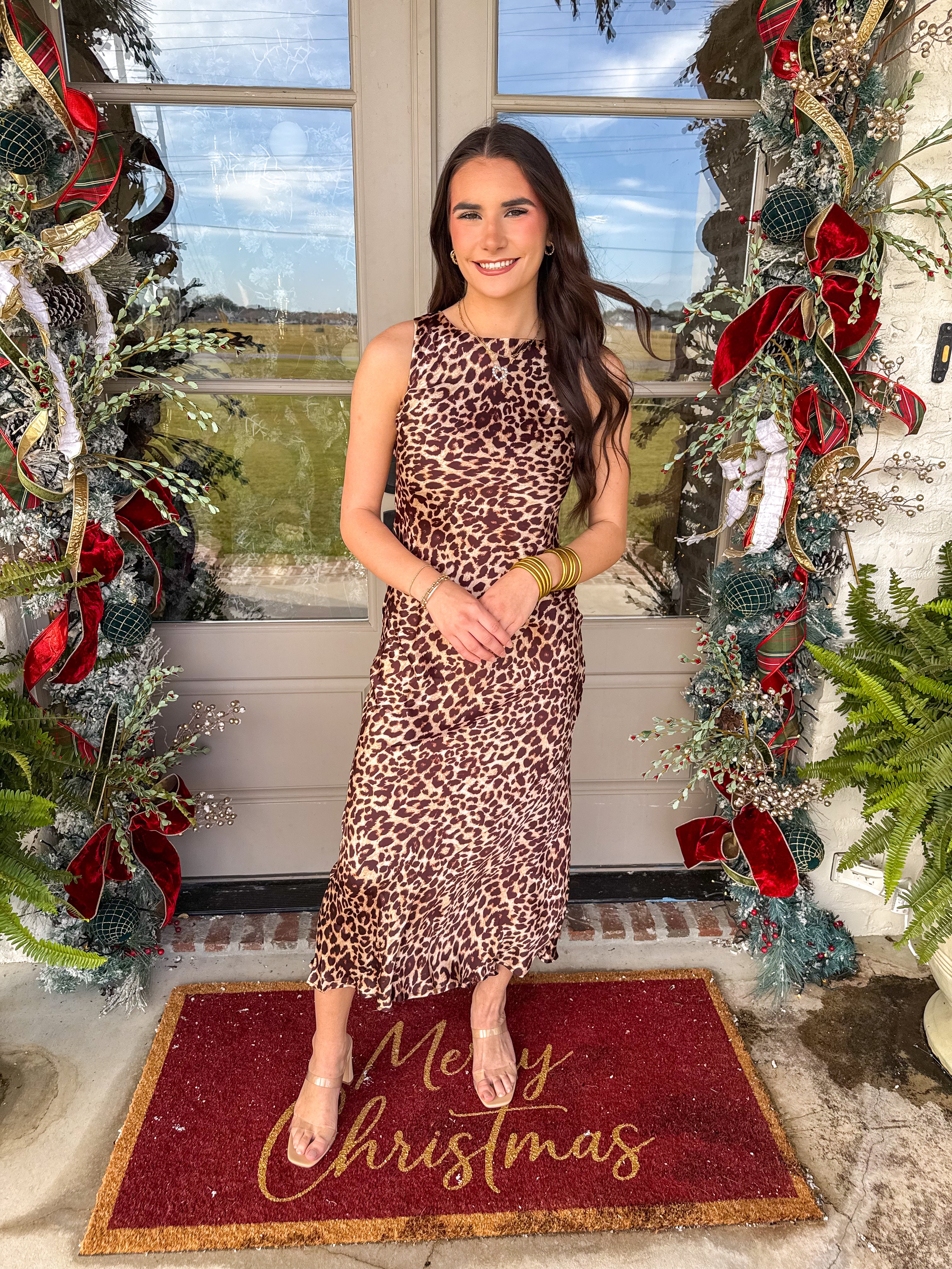 Alaia Leopard Flare Maxi Dress