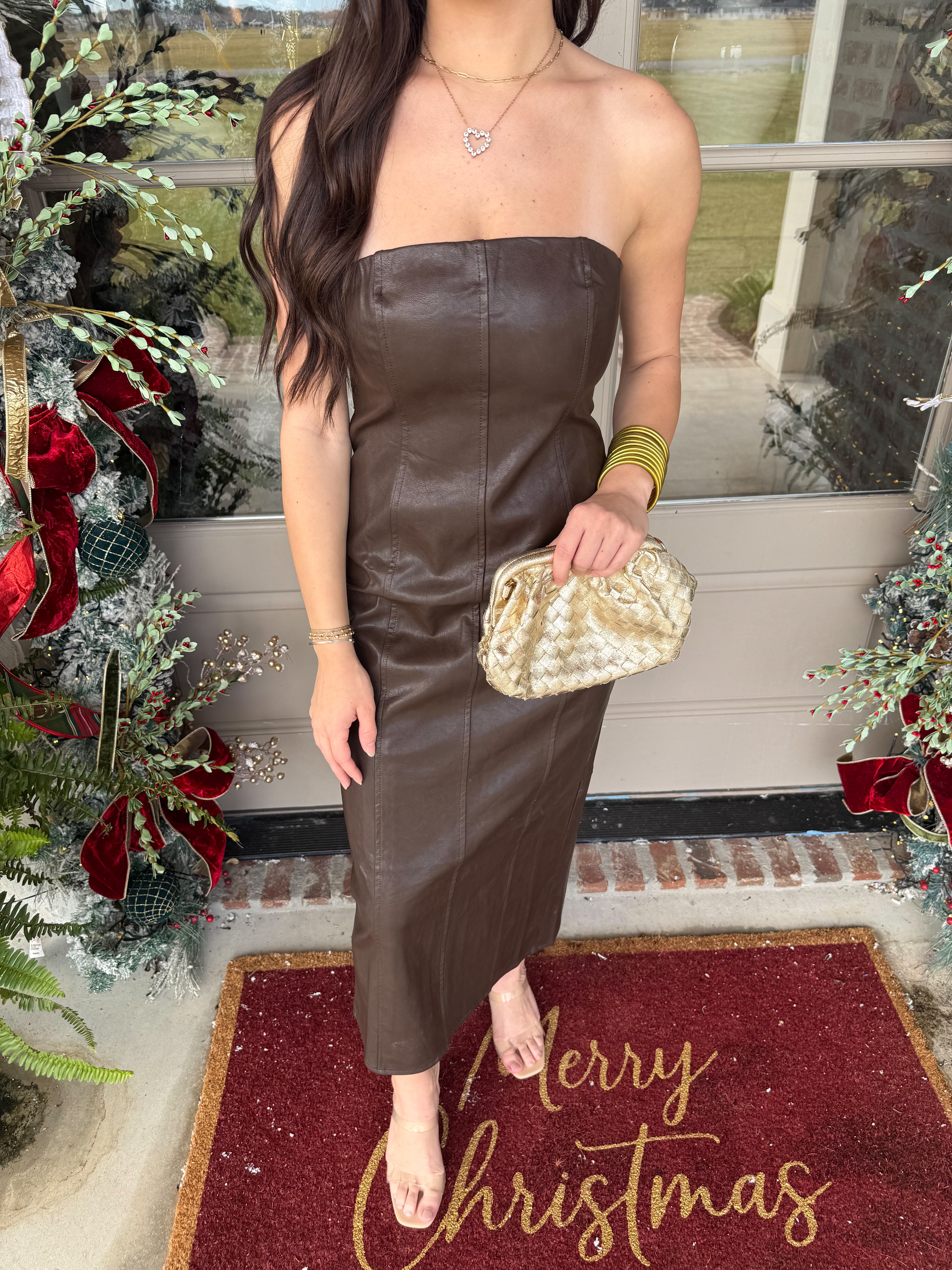 Lexi PU Panel Tube Mini Dress