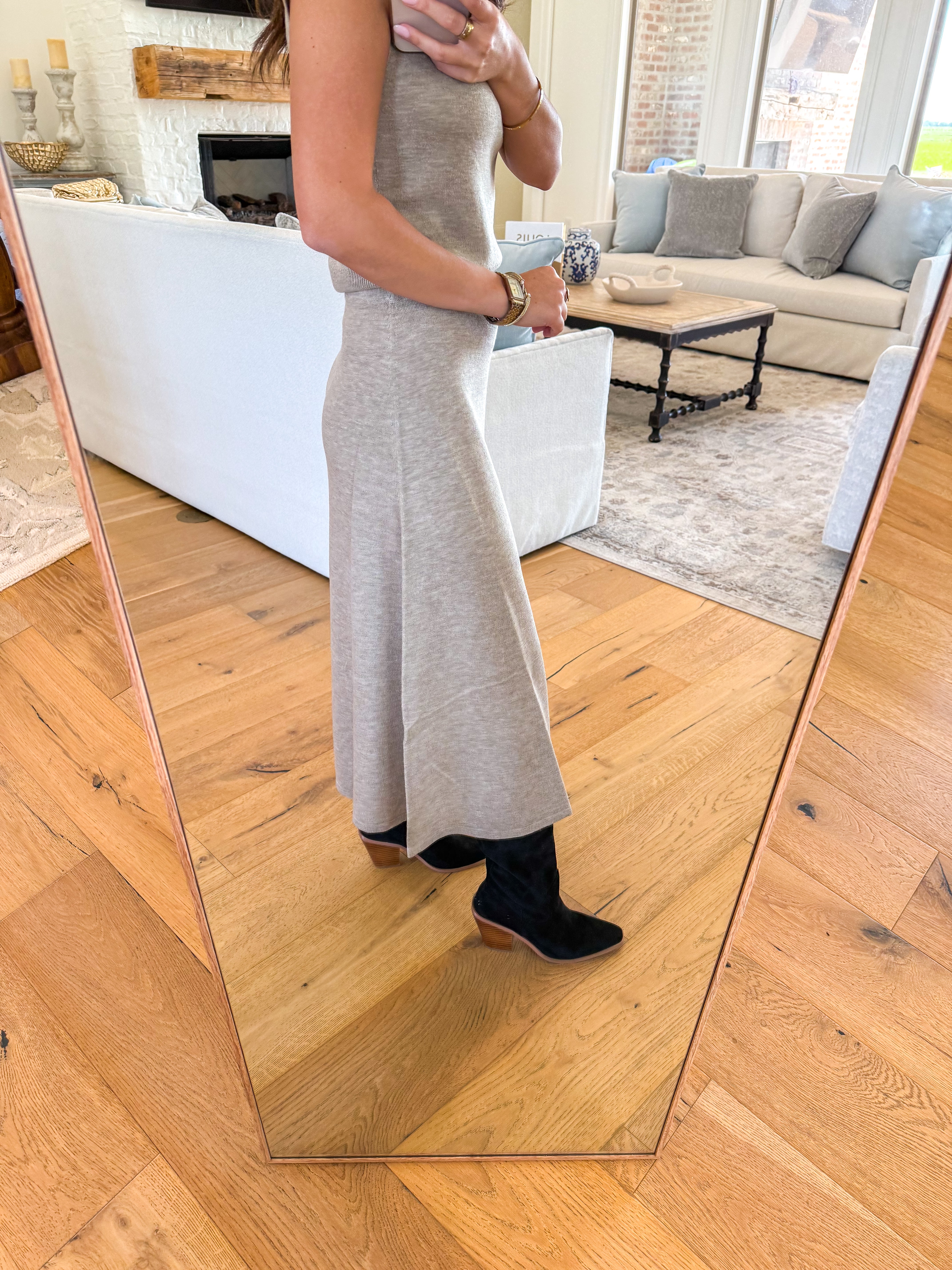 Deora Midi Sweater Skirt Taupe