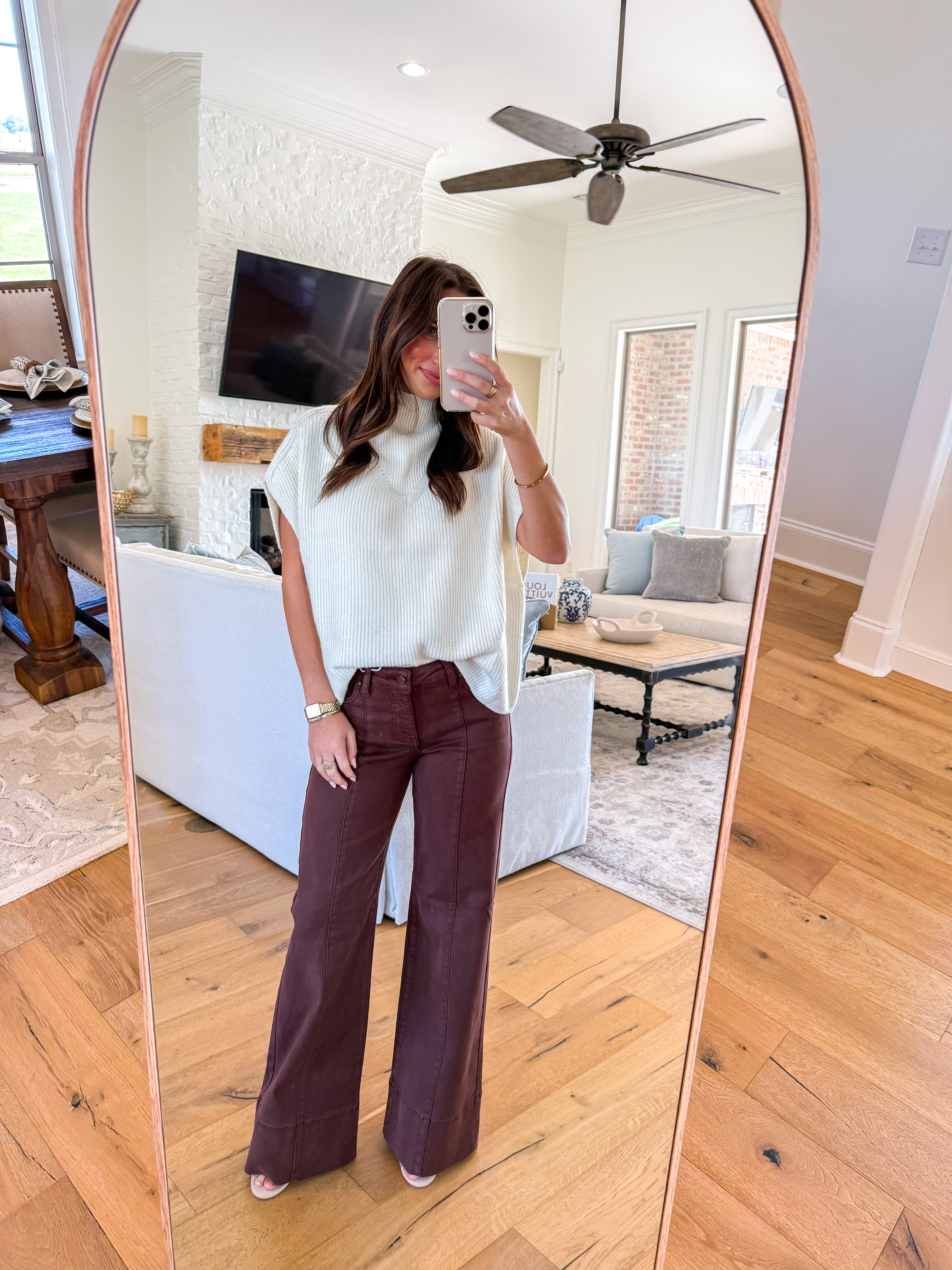 Chocolate Brown Tummy Control MR Wide Leg & Wide Hem