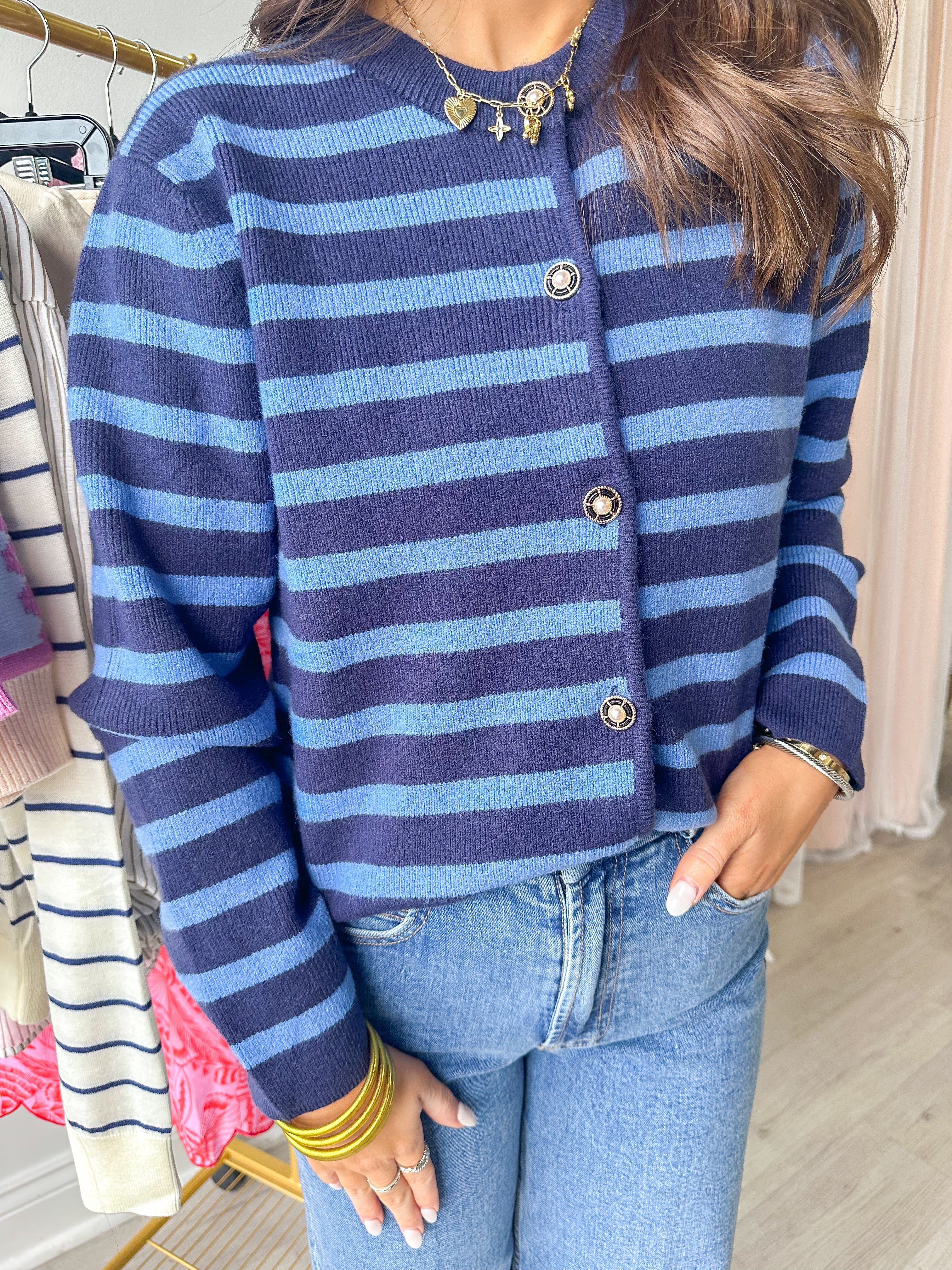 Weekend Wandering Striped Sweater Cardigan