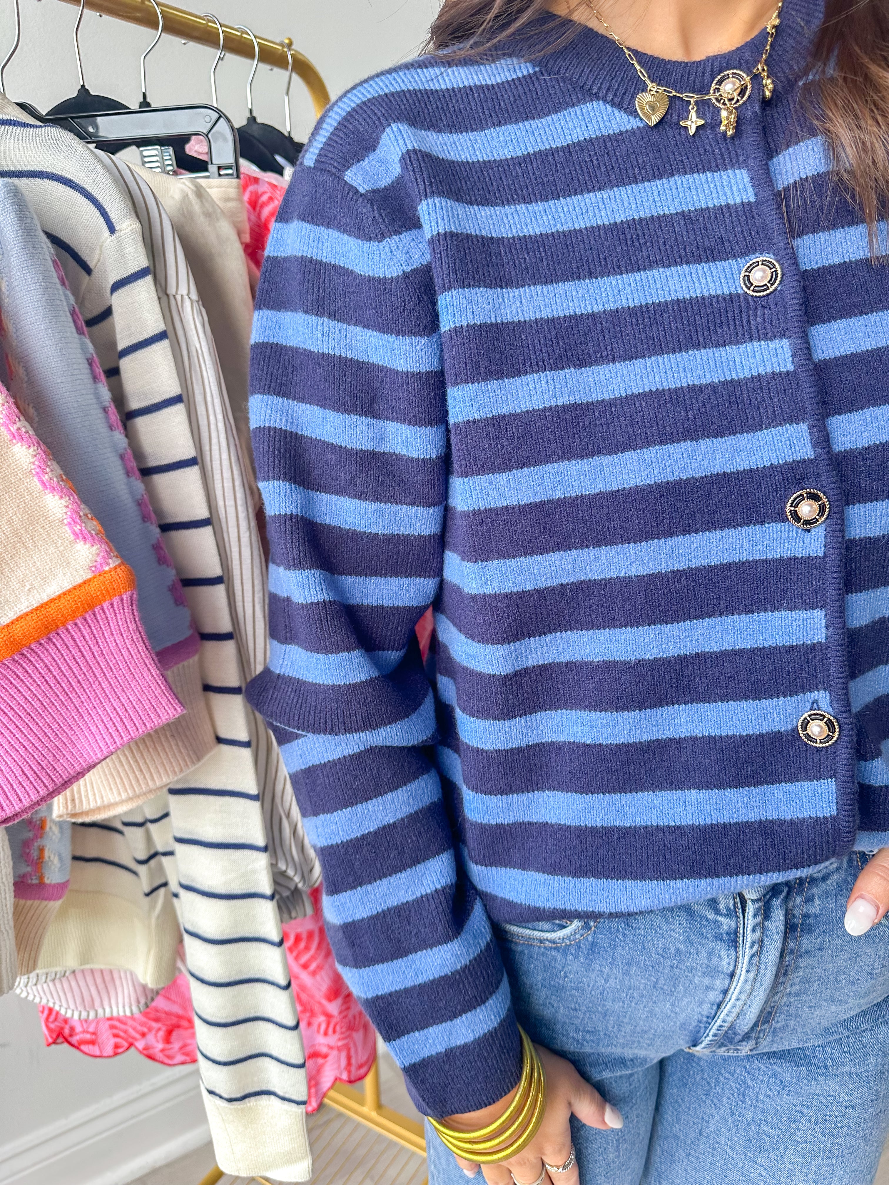 Weekend Wandering Striped Sweater Cardigan