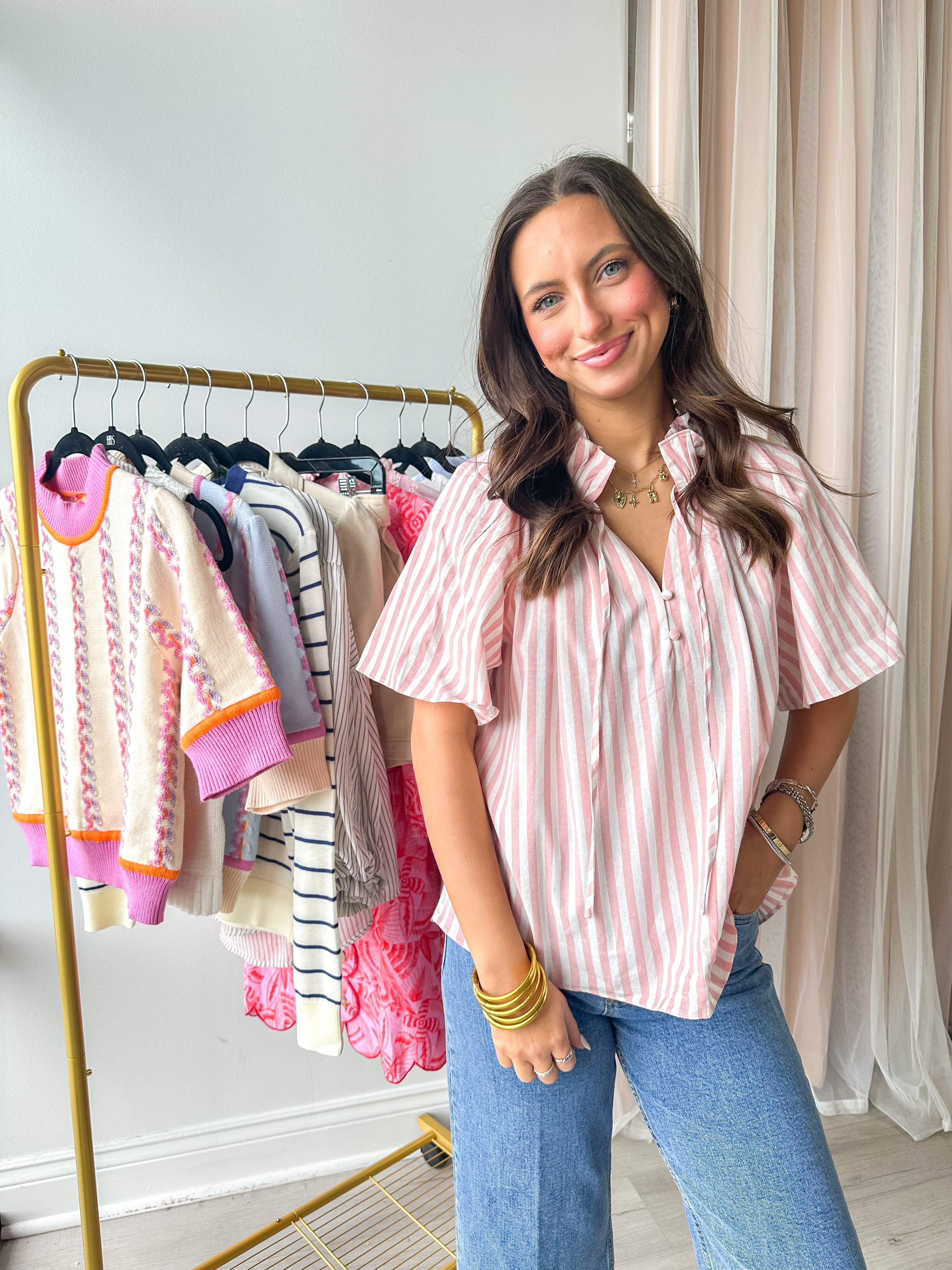 Walk With Me Pink Striped Top