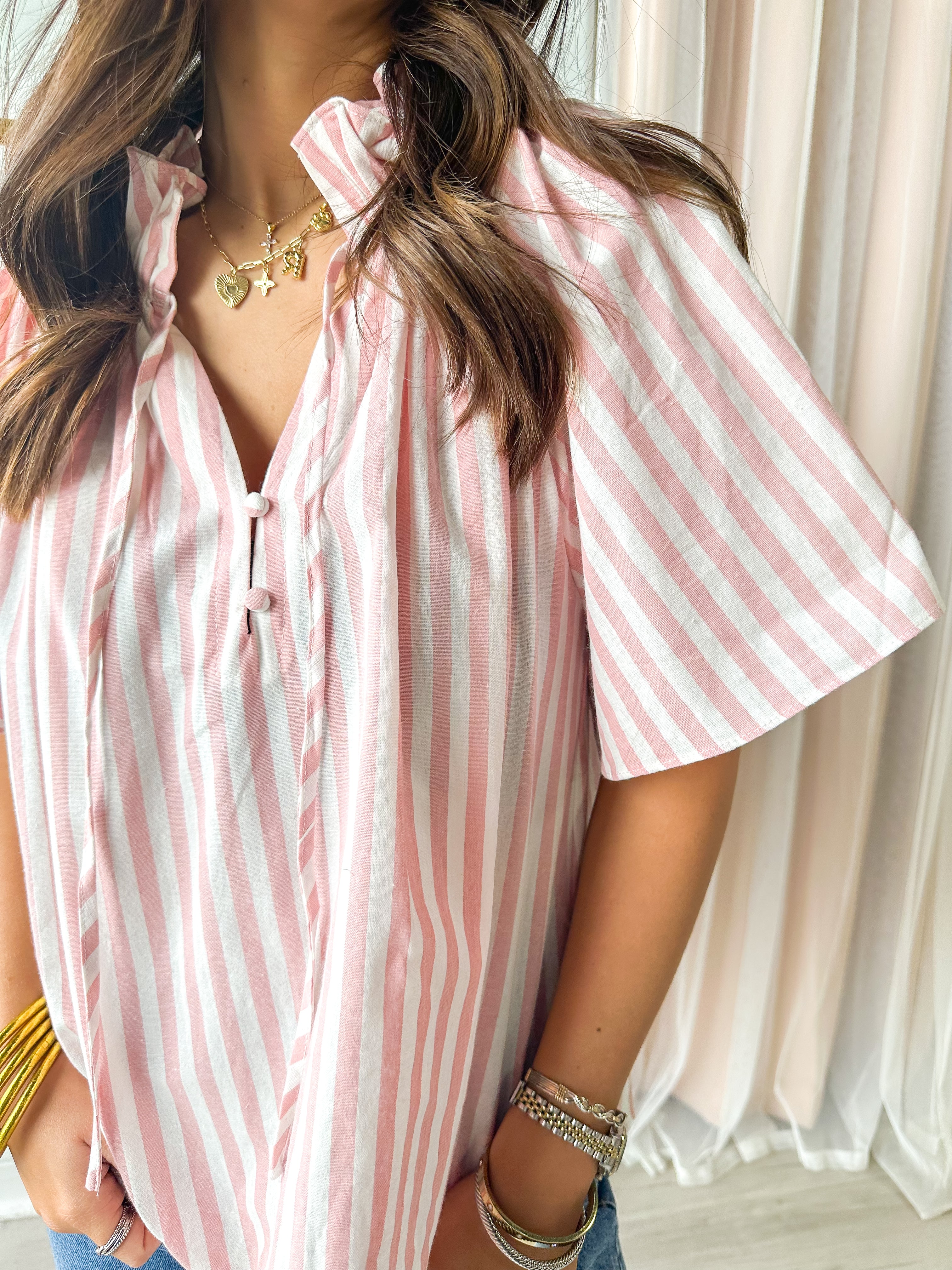 Walk With Me Pink Striped Top