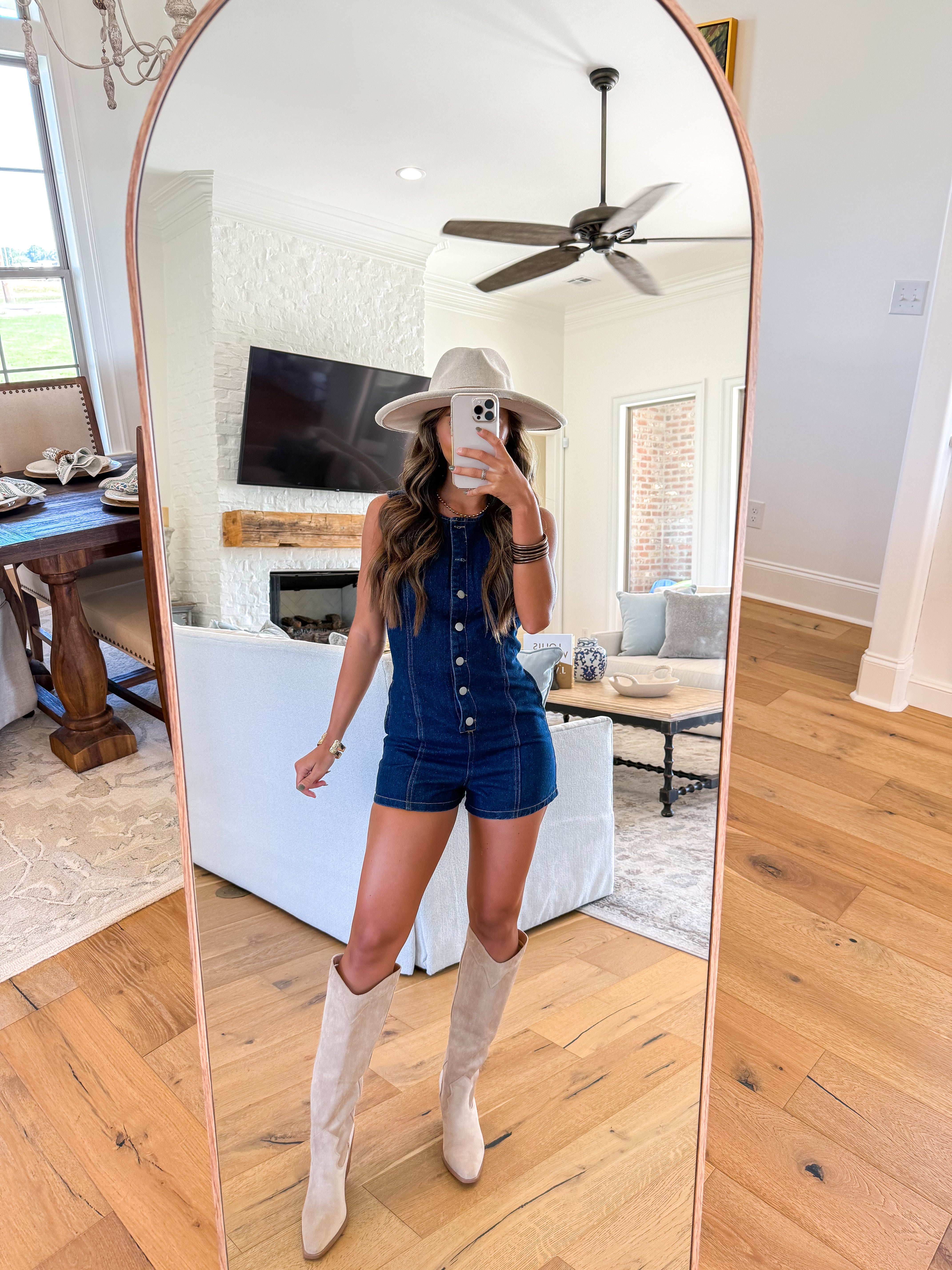 Georgia Dark Wash Denim Romper