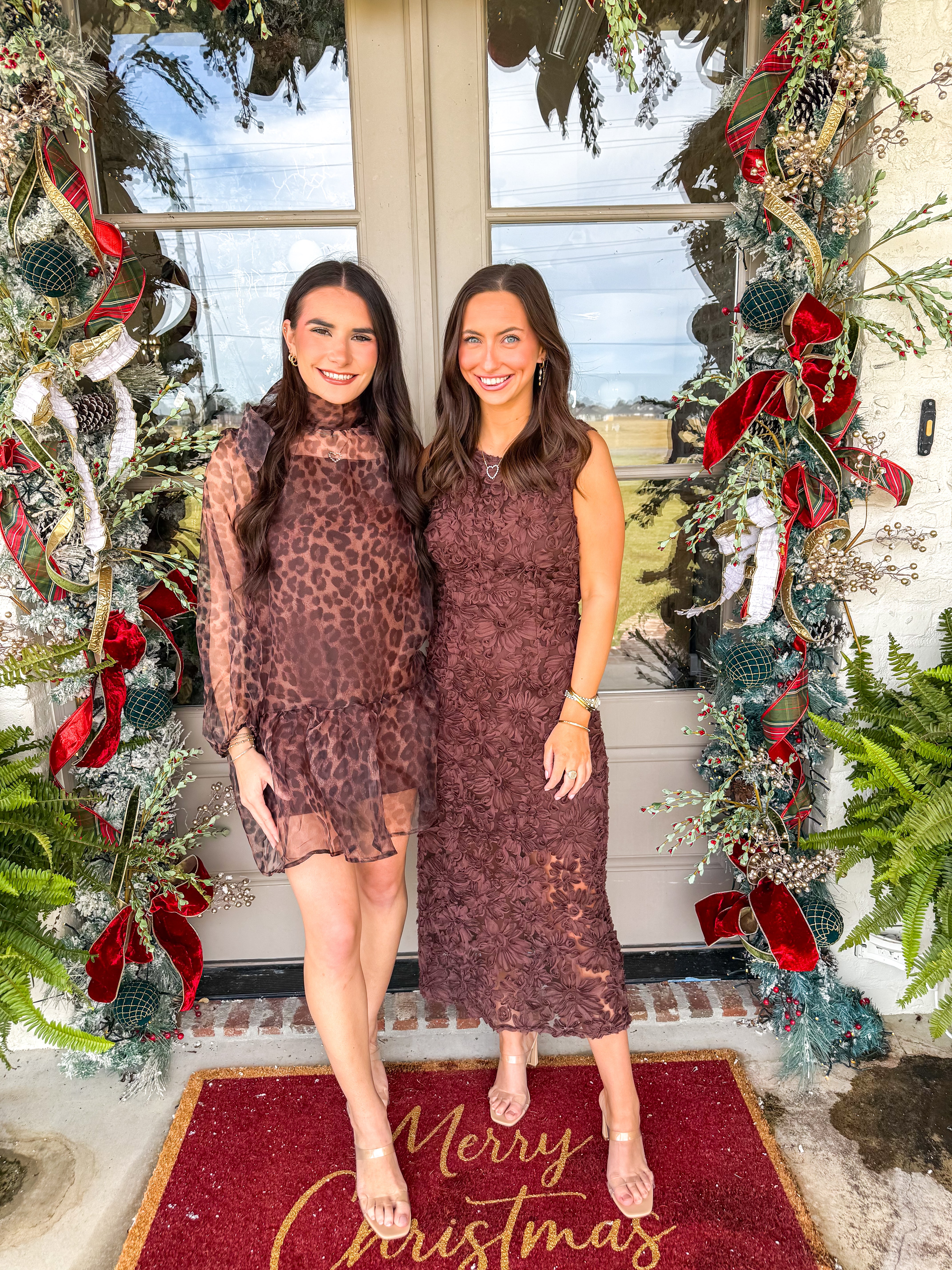 Chocolate Blooms Midi Dress