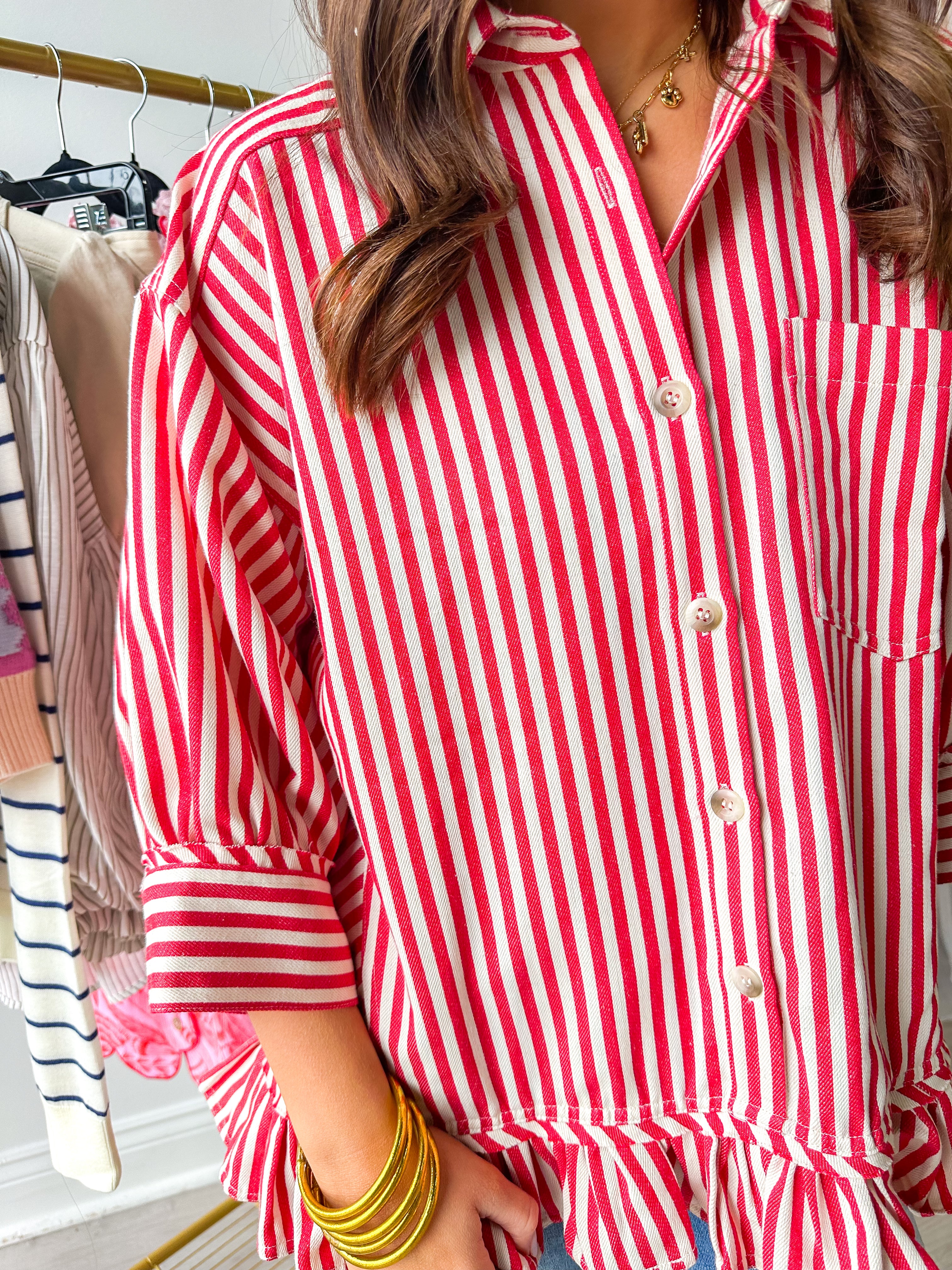 Go Getter Red Striped Top