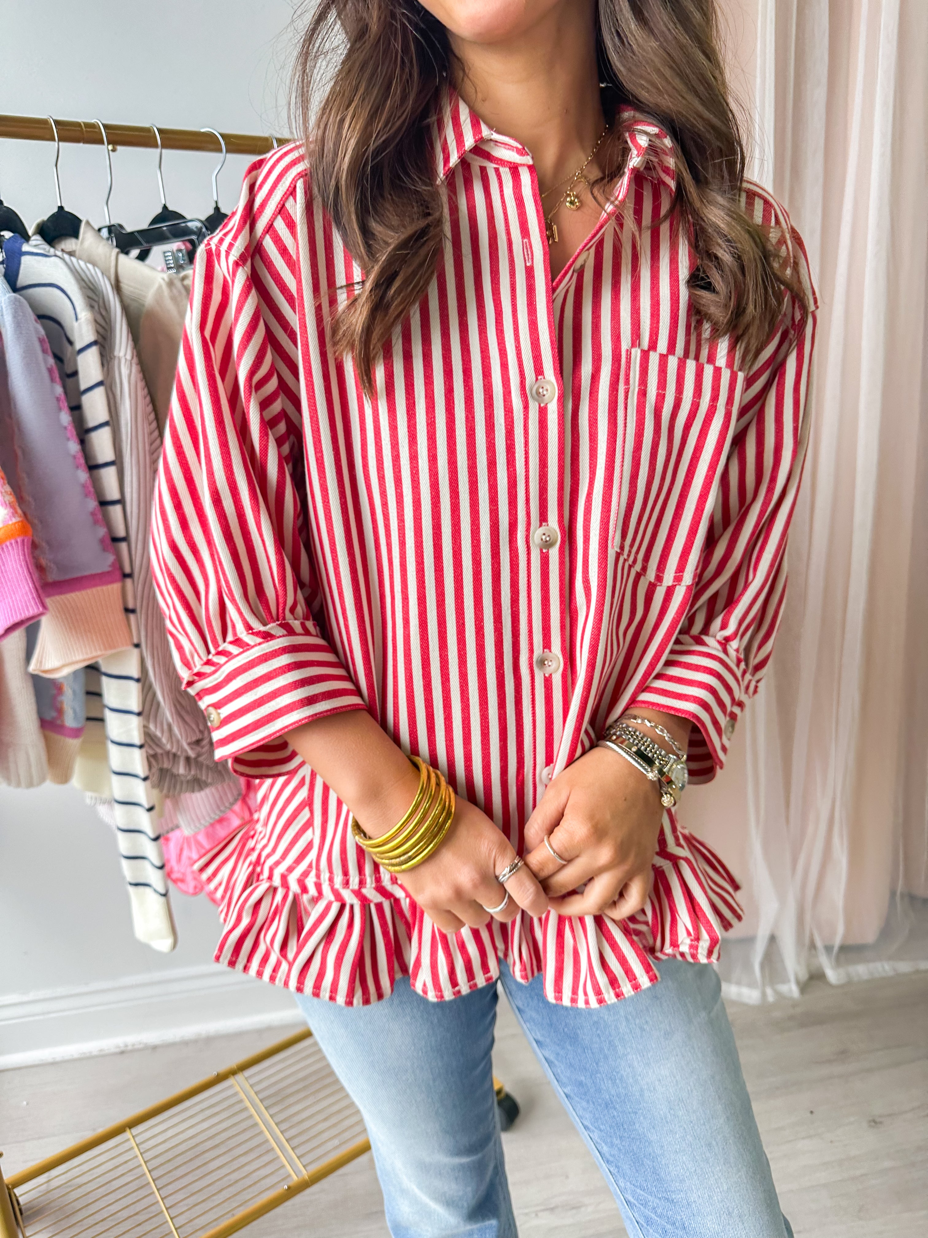 Go Getter Red Striped Top