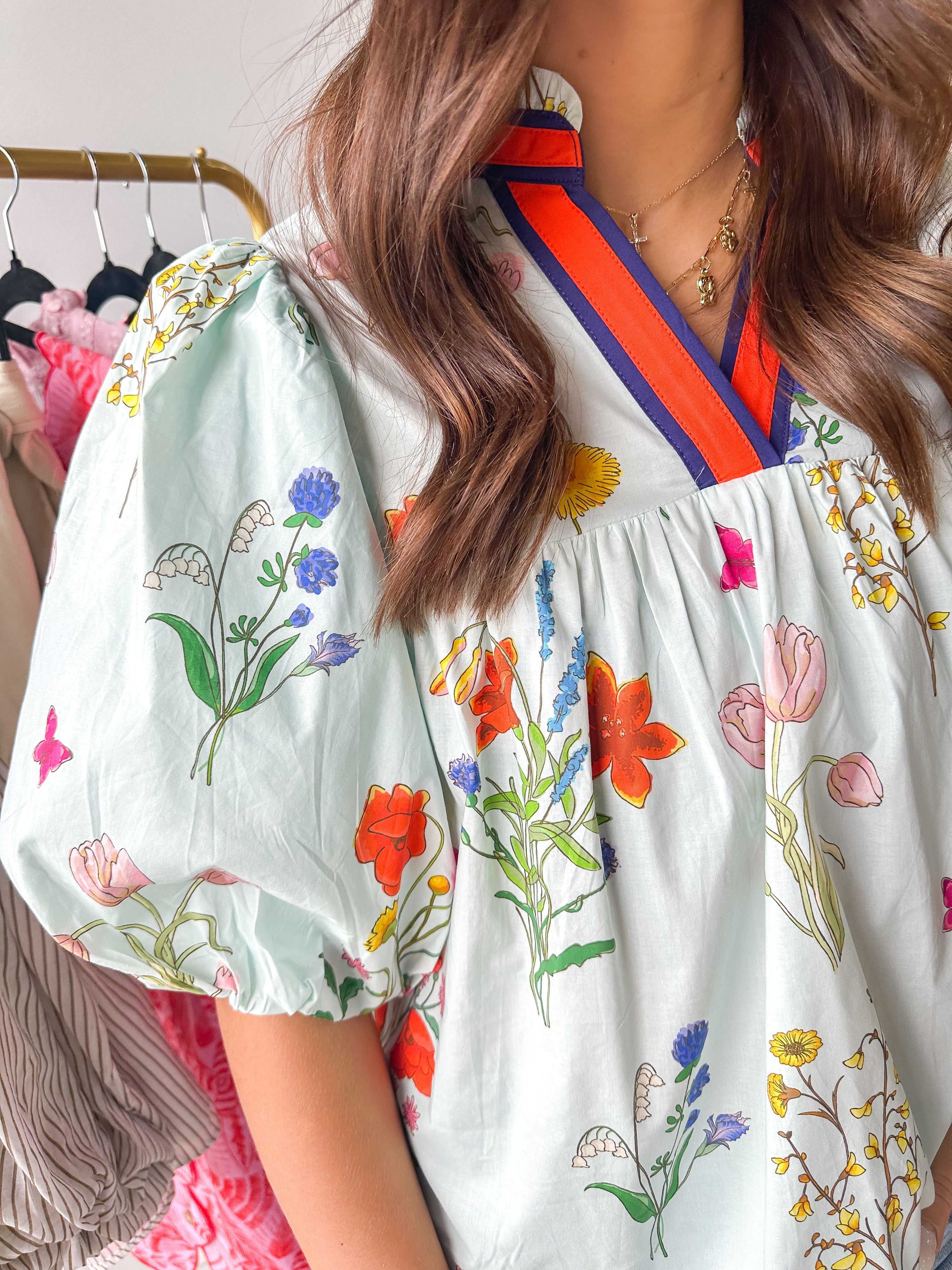 Floral Garden Puff Sleeve Blouse