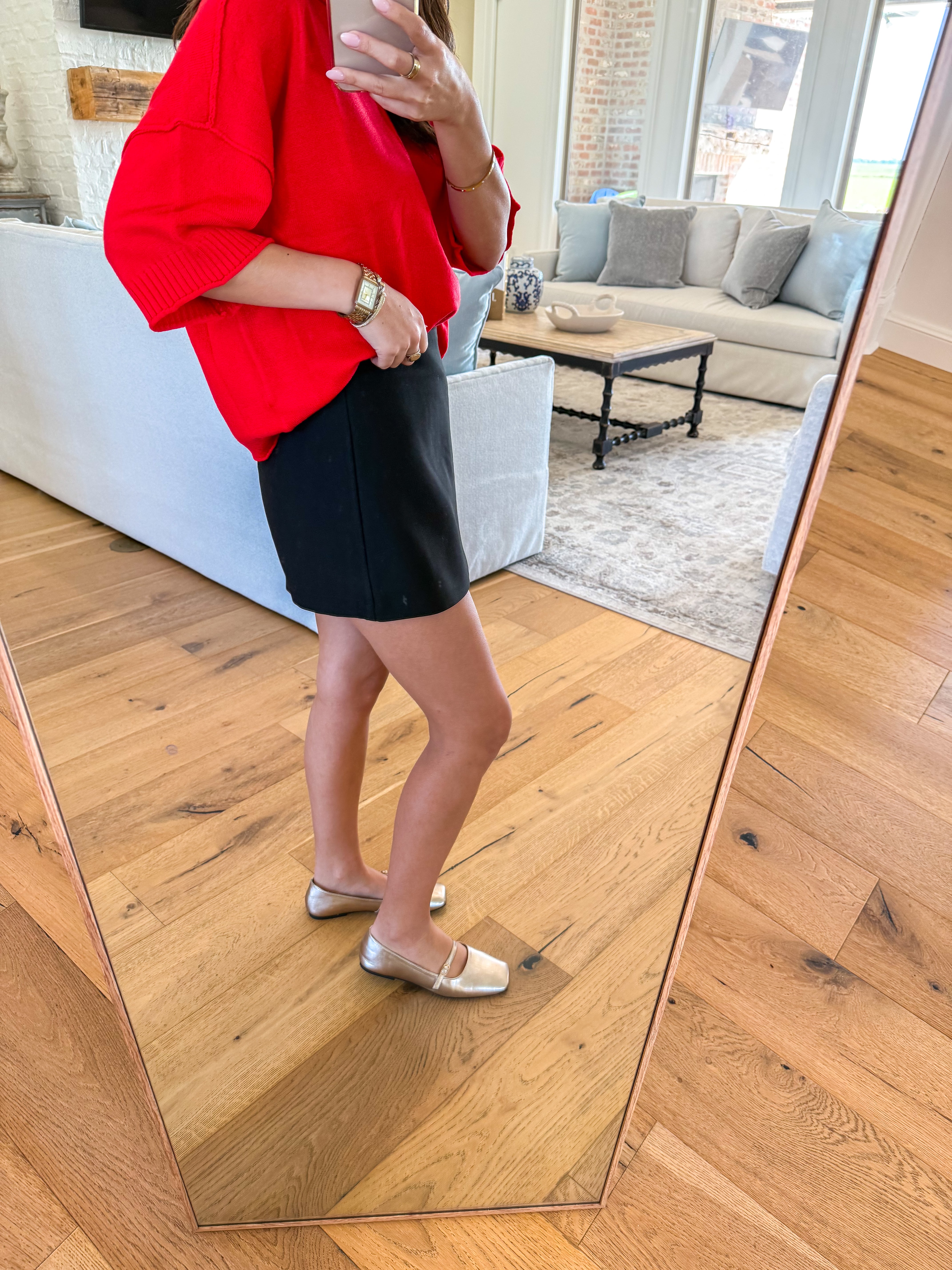 Black Twill Mini Skirt