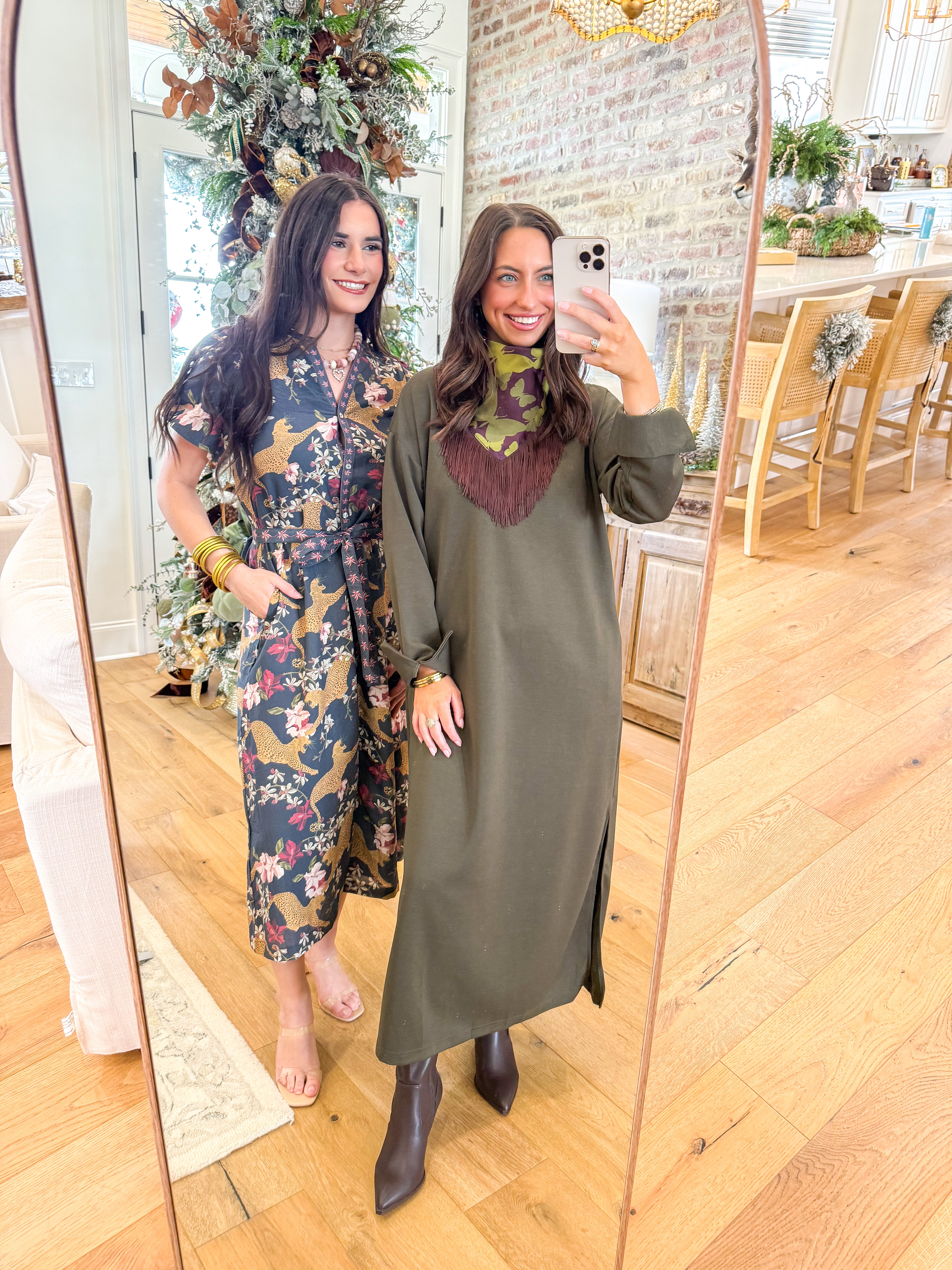 The Collarful Olive Midi Dress