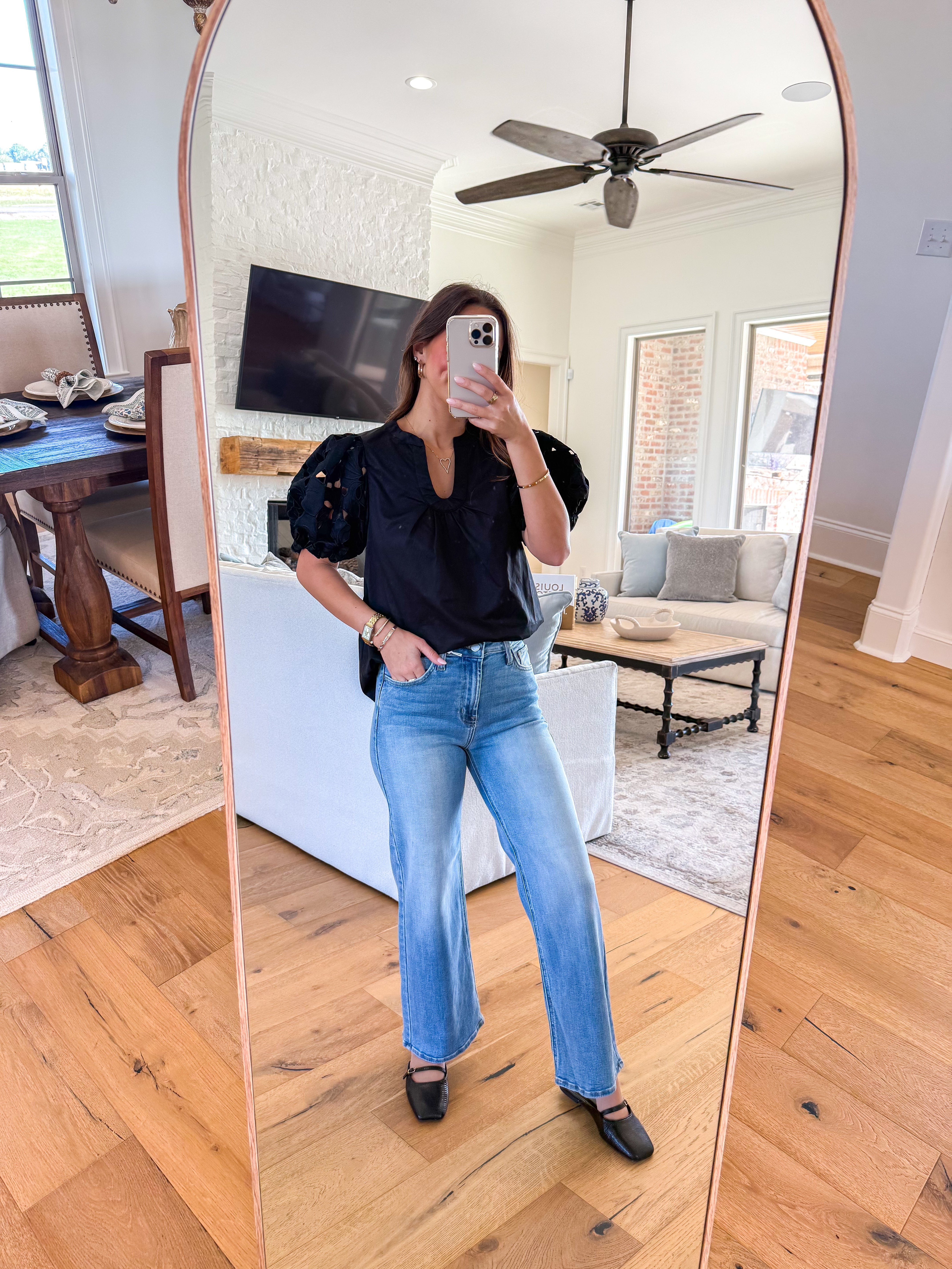 Clara Black Eyelit Blouse