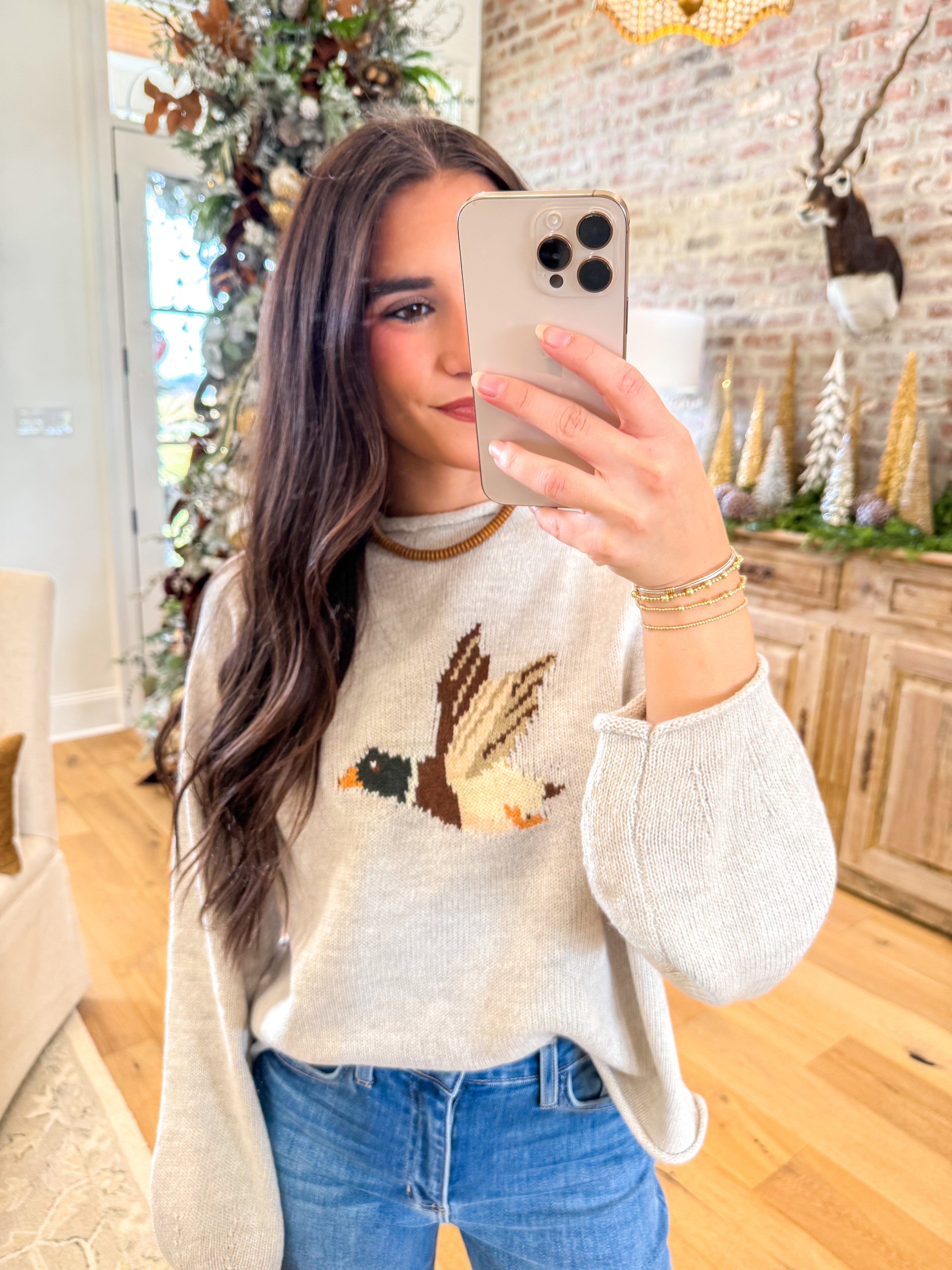 Heather Oat Duck Sweater