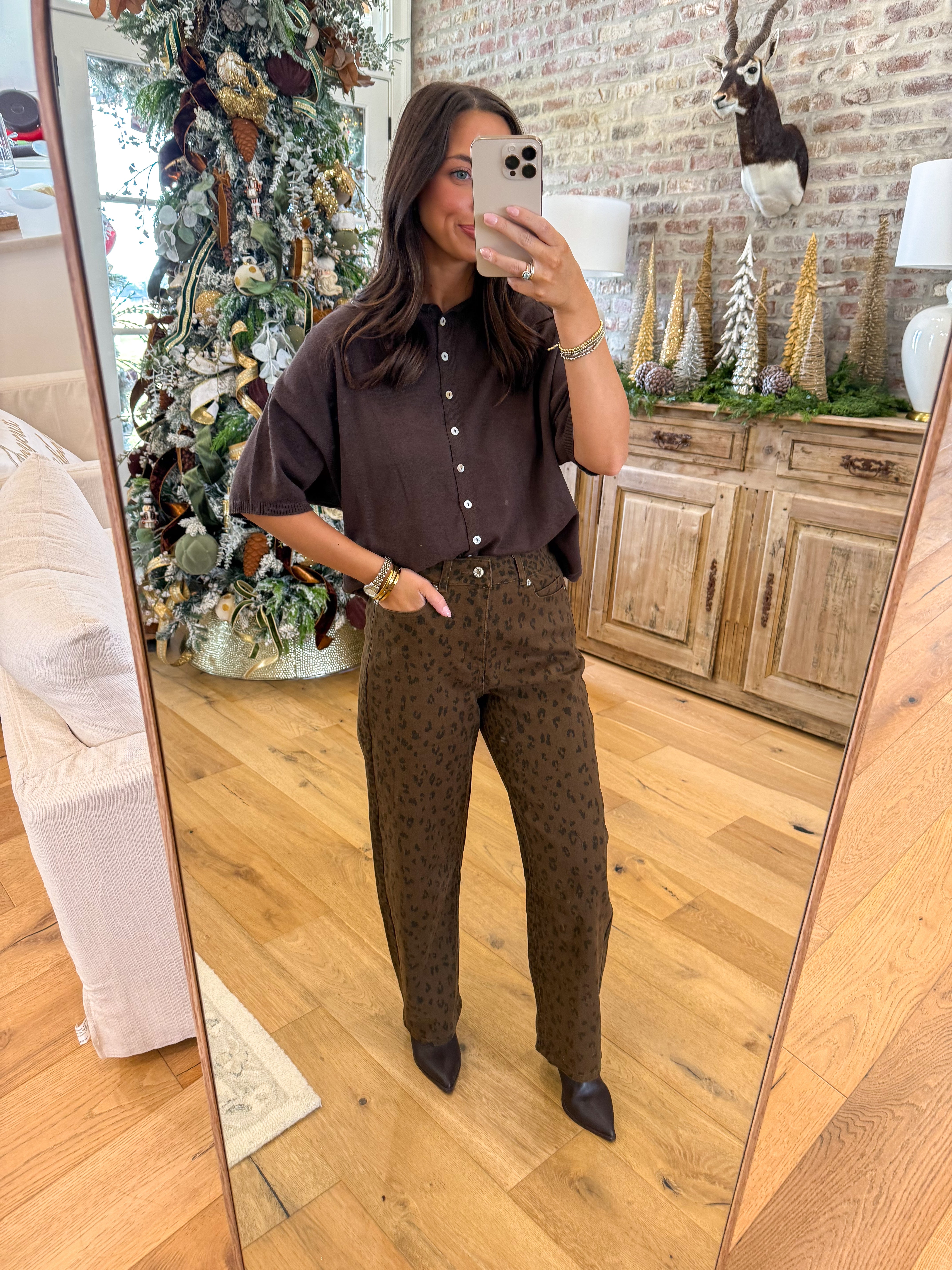 Chocolate Brown Short Sleeve Cardi