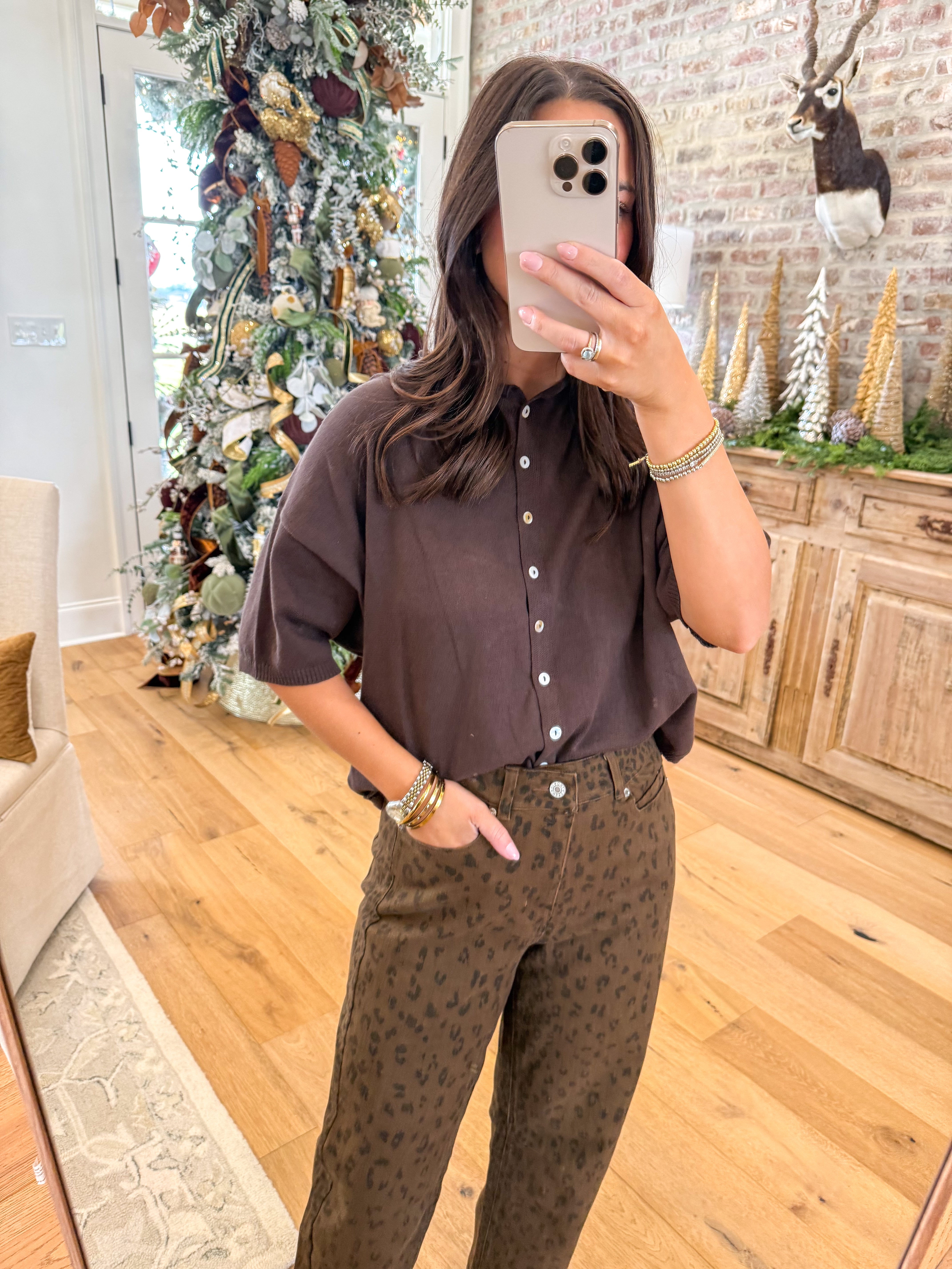 Chocolate Brown Short Sleeve Cardi