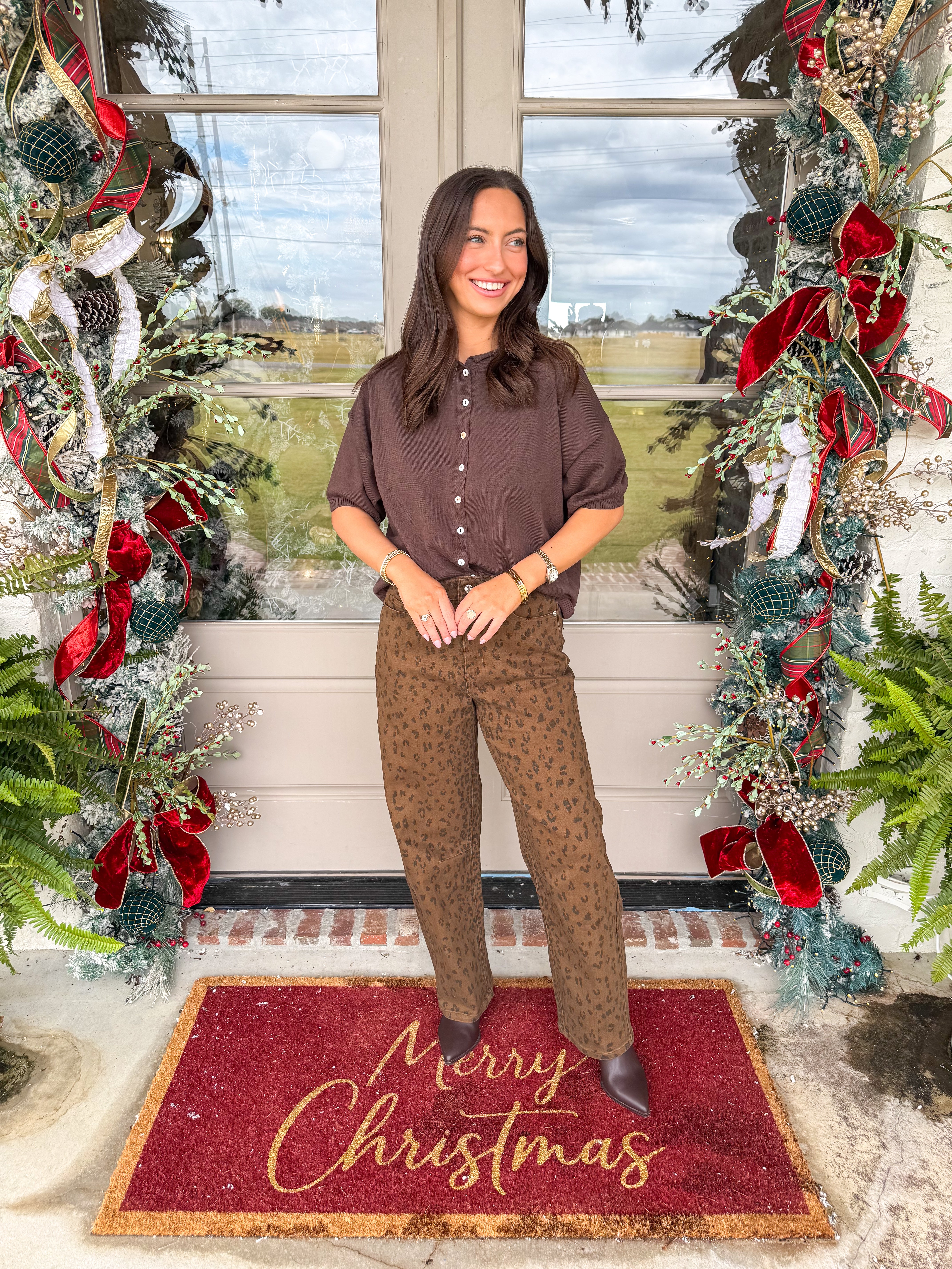 Chocolate Brown Short Sleeve Cardi