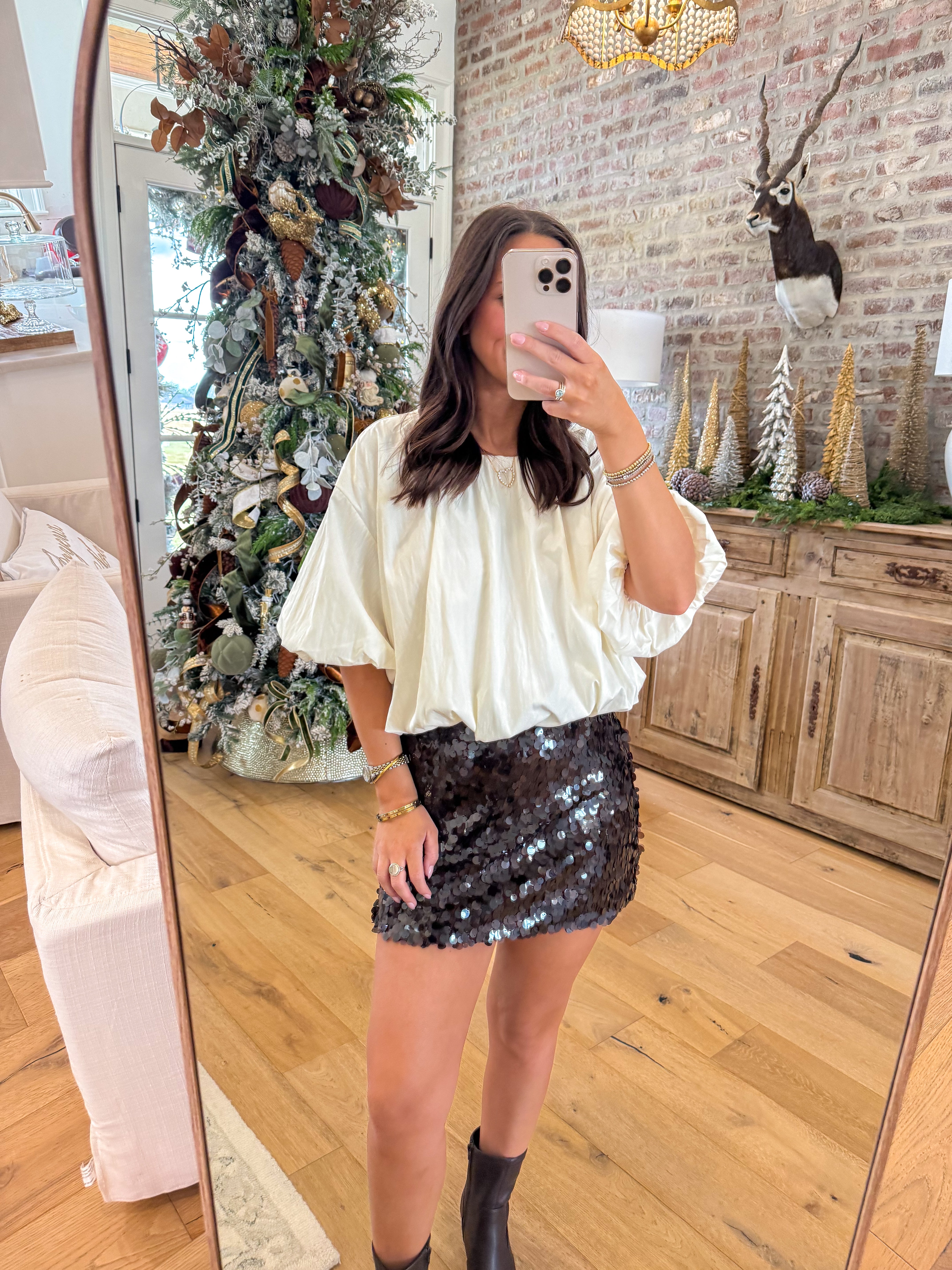 Espresso Sequin Mini Skirt