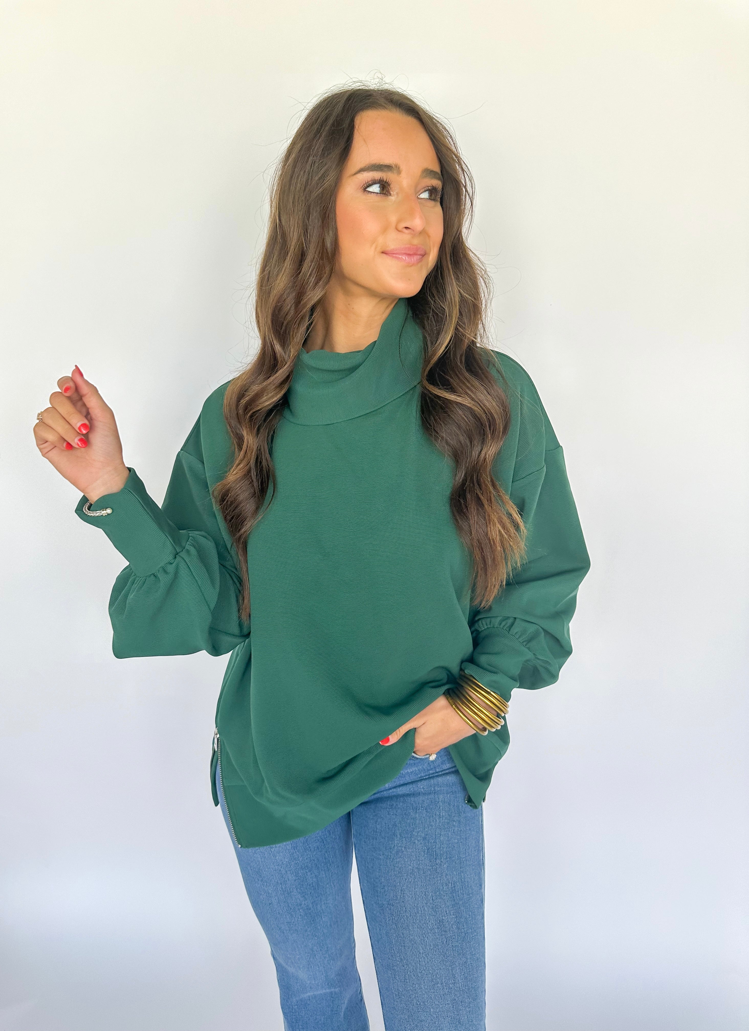 Forest Ribbed Long Sleeve