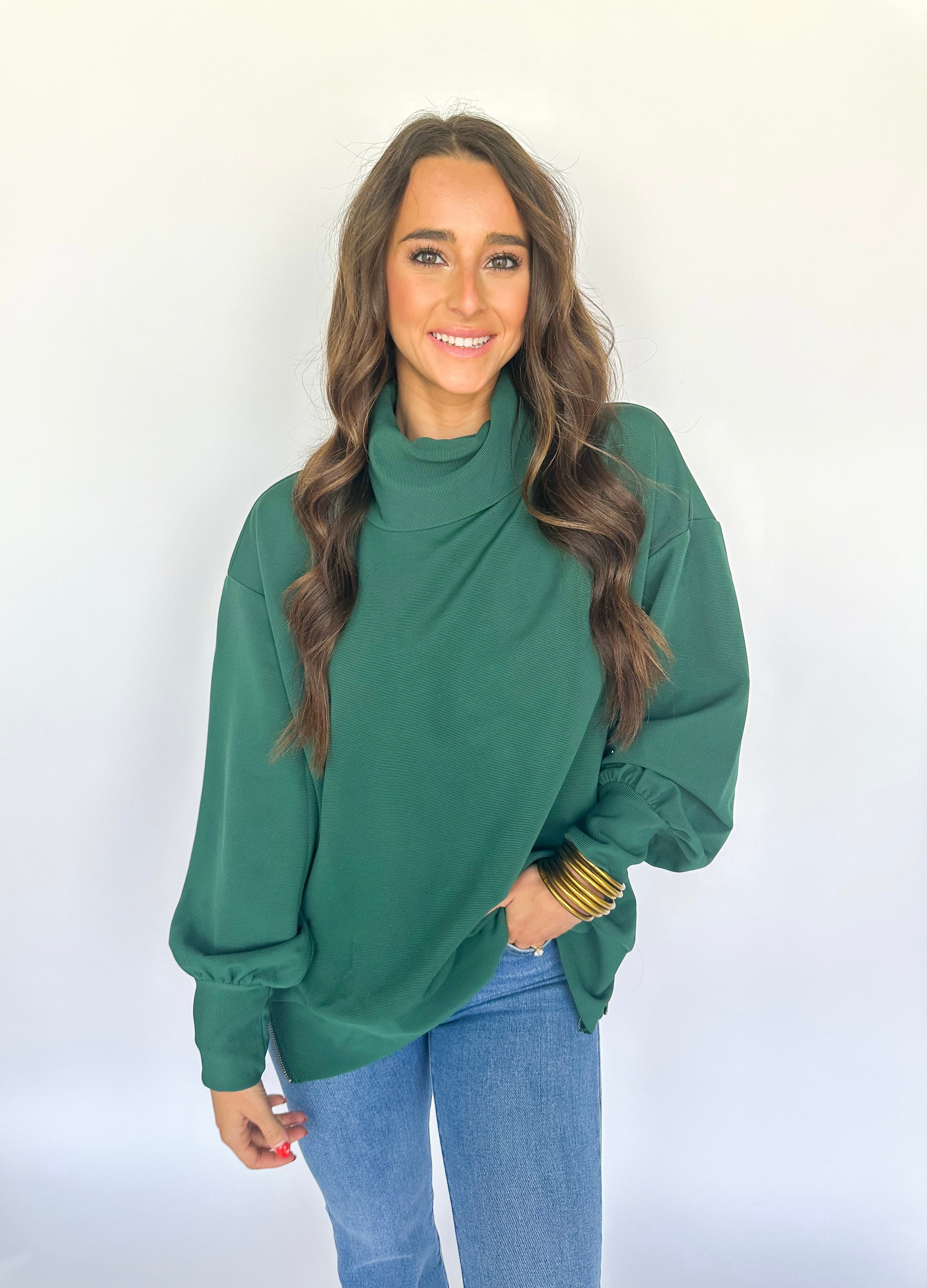 Forest Ribbed Long Sleeve