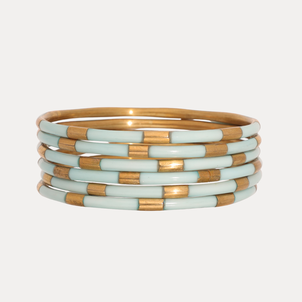 Mint Veda Bangles - Set of 6
