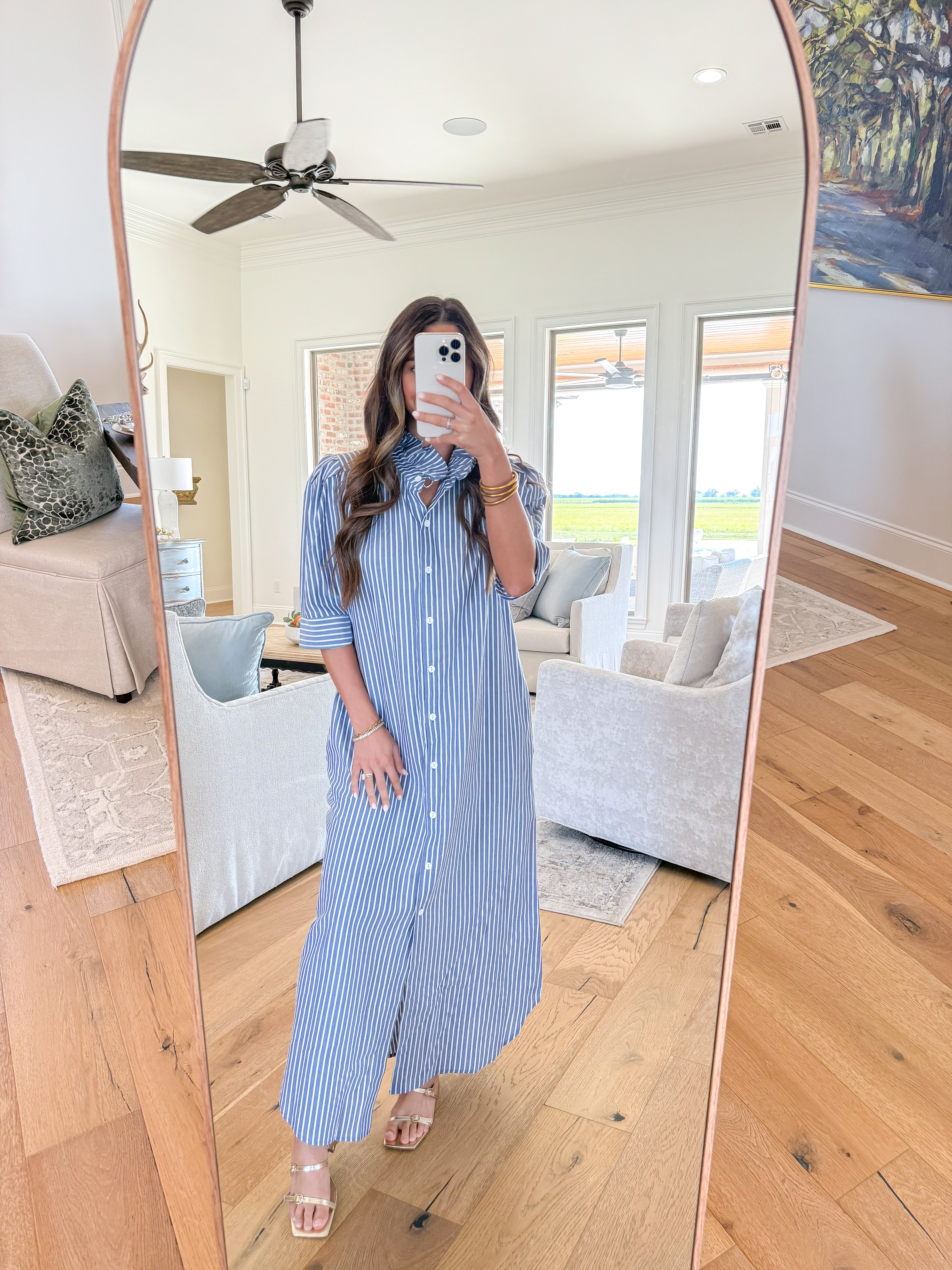 Nina Navy Ten Stripe Midi