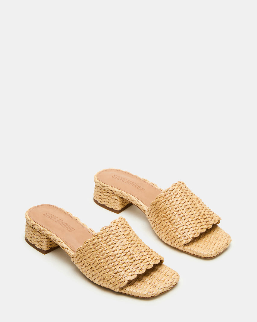 Montgomery Raffia Square-Toe Sandal
