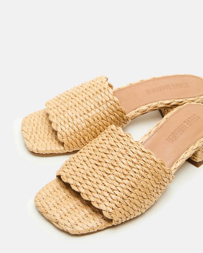 Montgomery Raffia Square-Toe Sandal