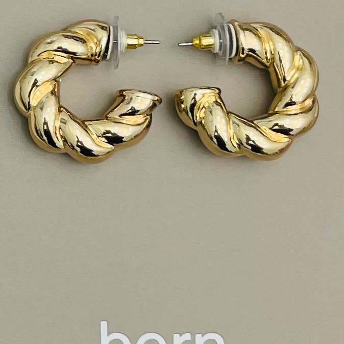 Golden Chunky Twist Hoop