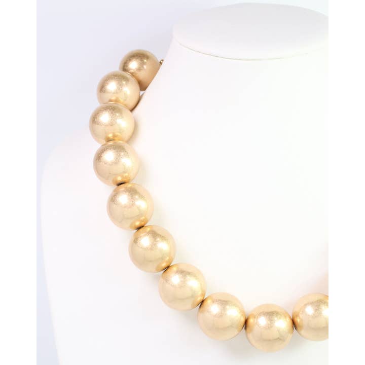 Palmer Beaded Necklace Wr Worn Gold