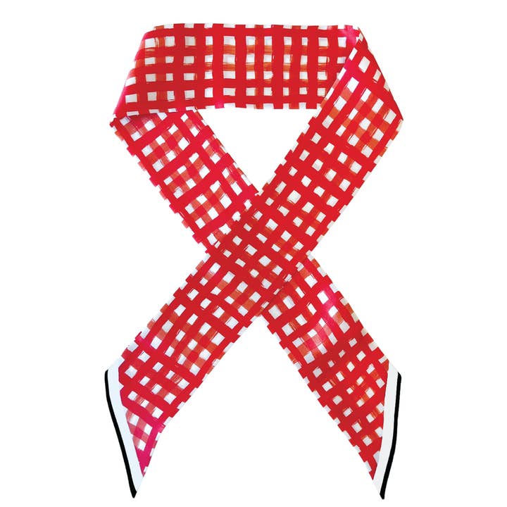 Tailgate Check Twilly in Red & Black (PREORDER 9/30)