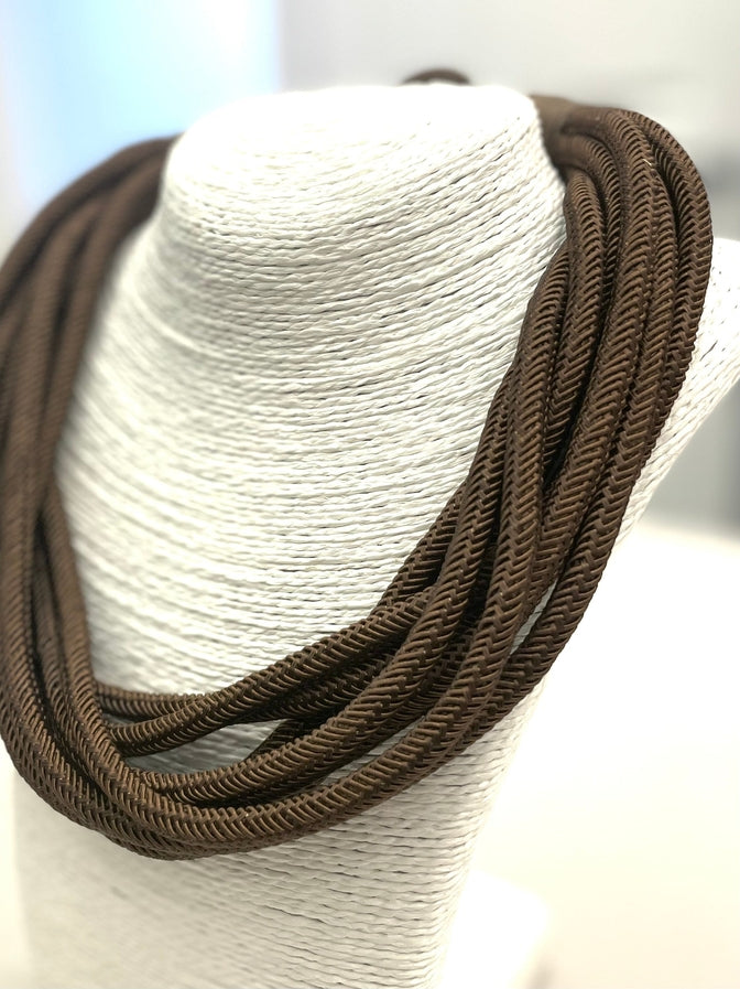 Slub 8 Strand Necklace Espresso