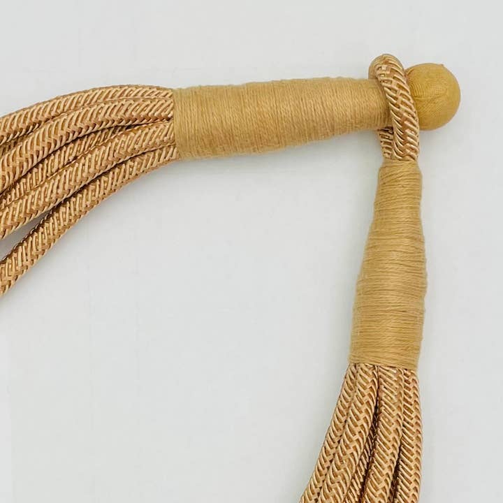 Slub 8 Strand Necklace Tan