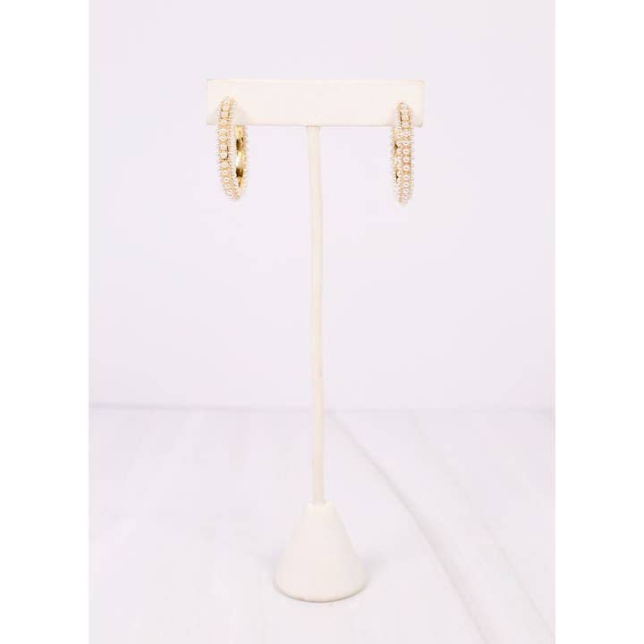 Woodard Pearl Hoop Earring Gold