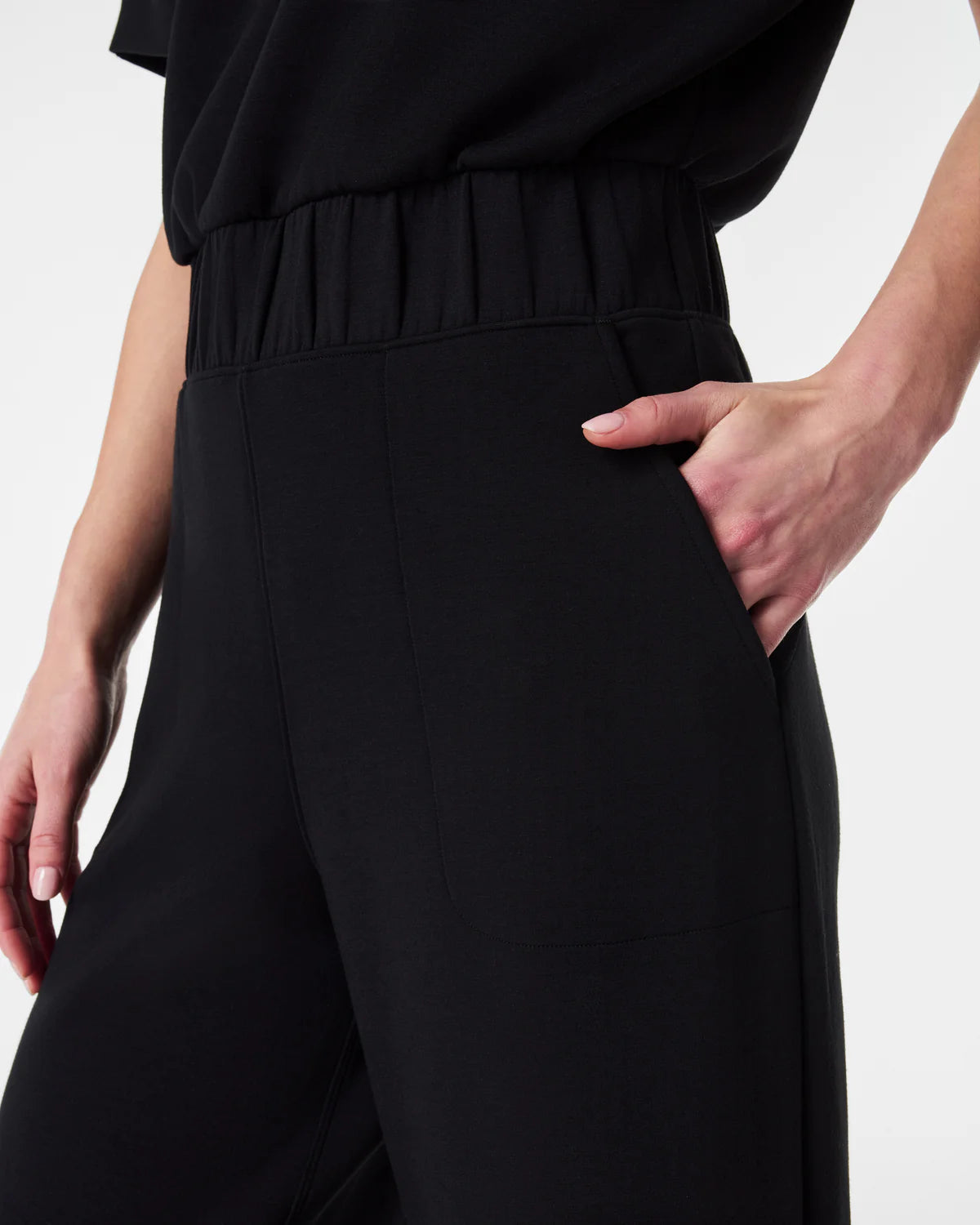 Air Essentials Cropped Wide Leg Jumpsuit Black