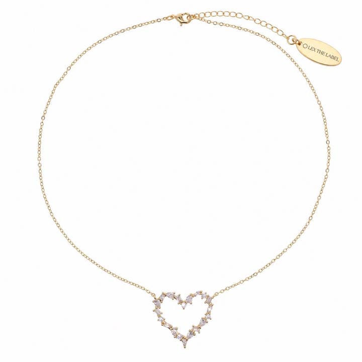 Multi-Cut Pave' Heart Necklace