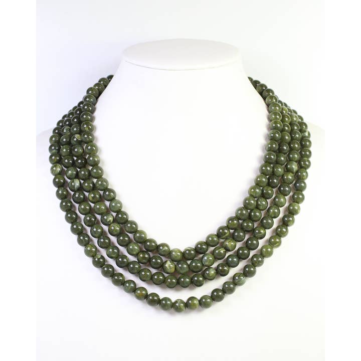 Micah Beaded Buckle Necklace Olive